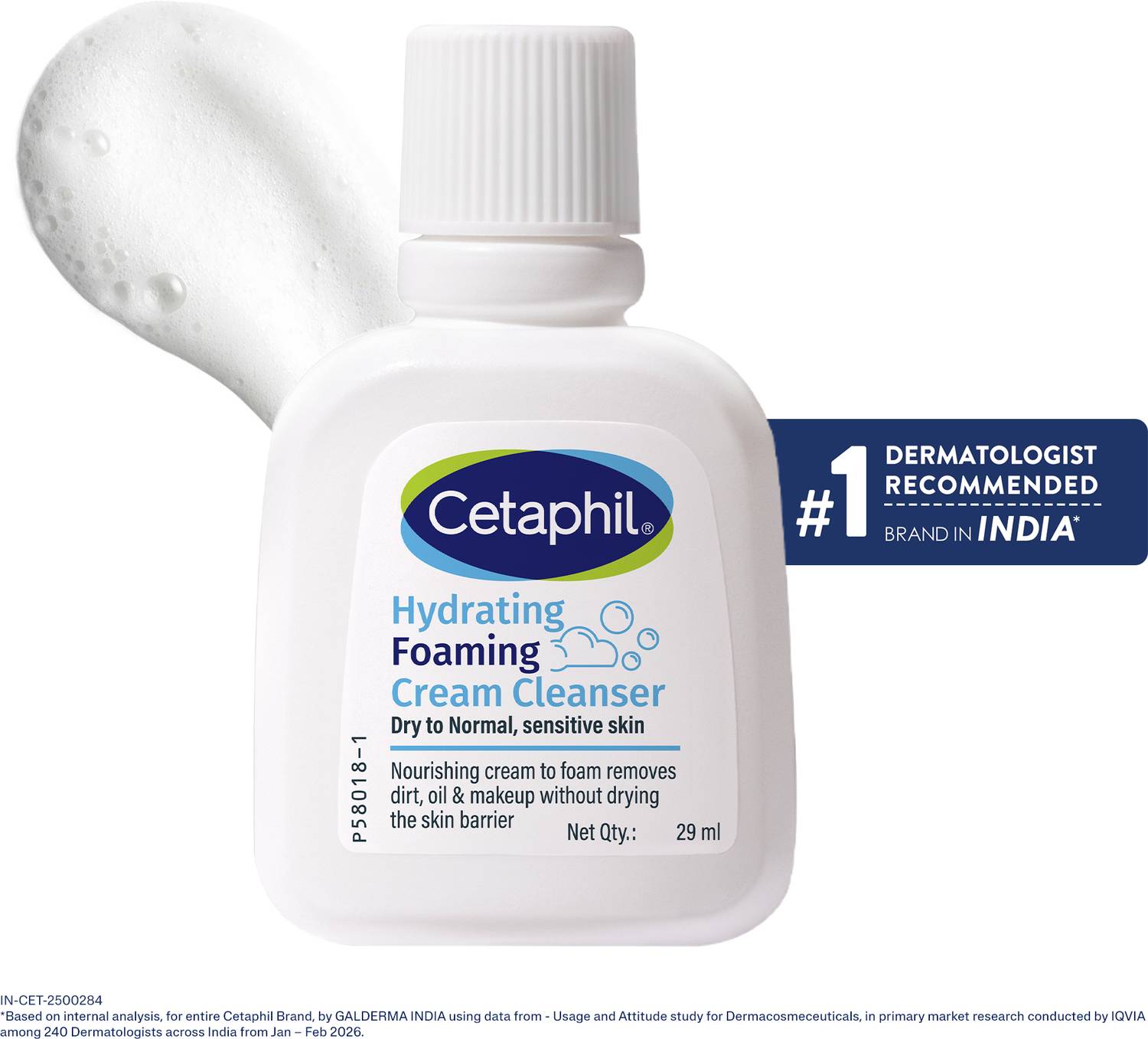 Cetaphil Hydrating Foaming Cream Cleanser Face Wash 29ml