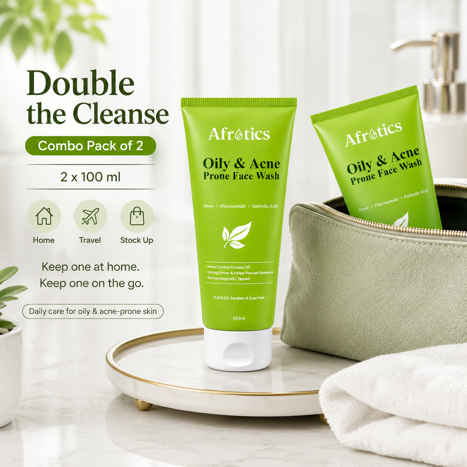 Image of Afrotics Oily and Acne Prone Combo Face Wash