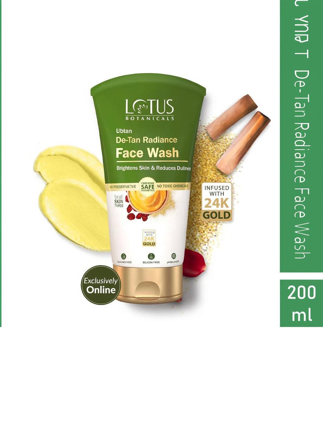 Lotus Botanicals Ubtan De-Tan Radiance Facewash | Brightens Skin & Reduces Dullness|For All Skin Type Face Wash