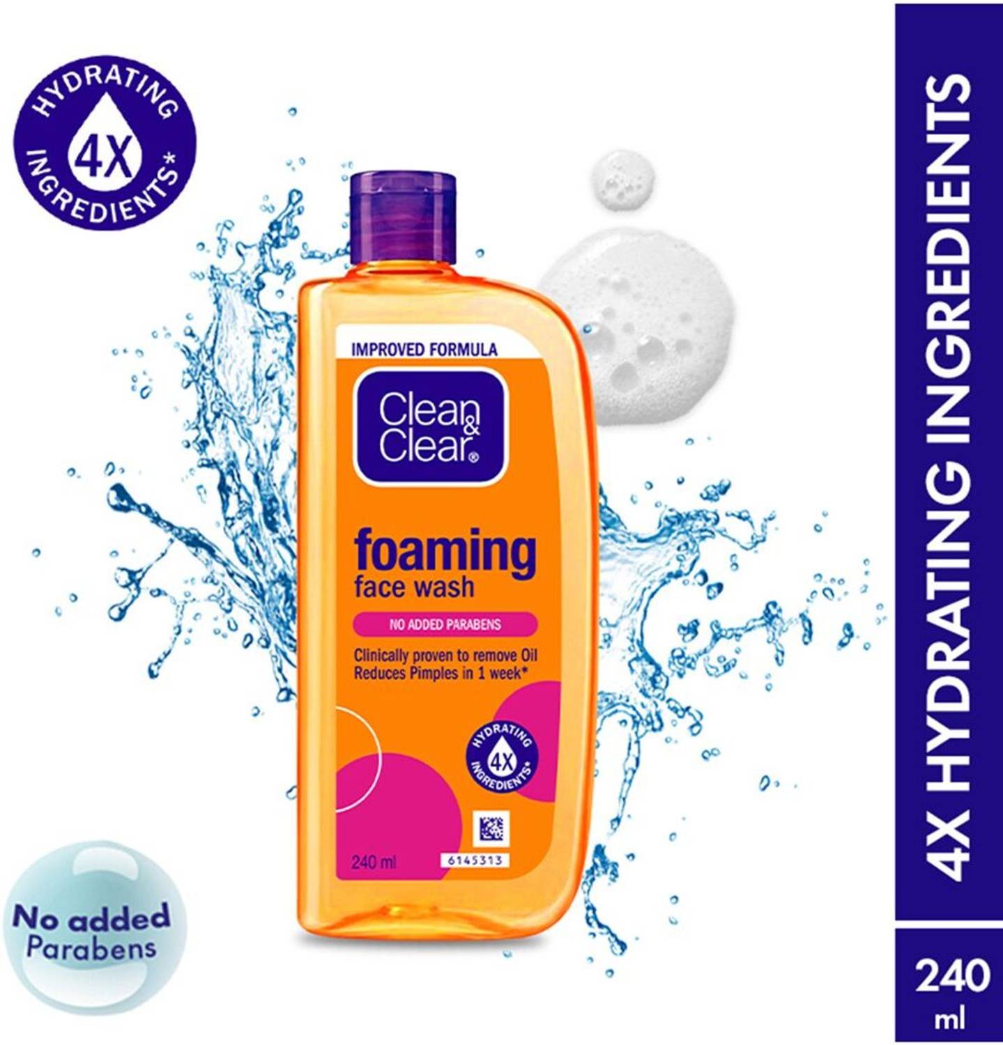 Clean & Clear Oil Free Foaming Face Wash 240 ml - Image 3
