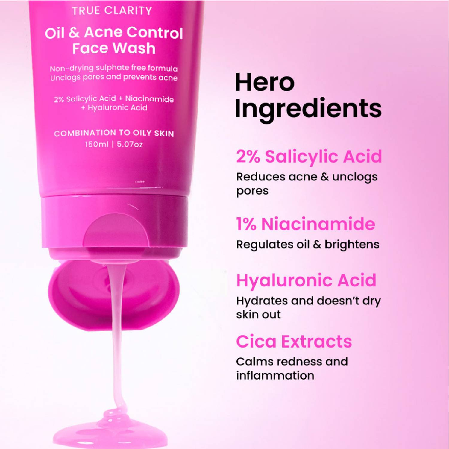 Foxtale Anti-Acne & Oil-Control Face Wash 100ml - Image 2