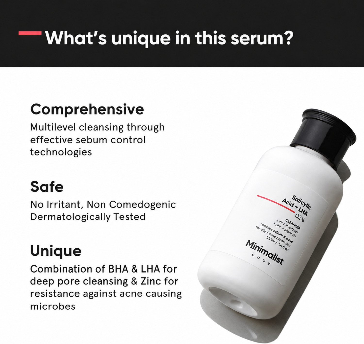 Image of MINIMALIST baby 2% Salicylic Acid For Oily Skin | Sulphate Free, Anti Acne Face Wash (200 ml)