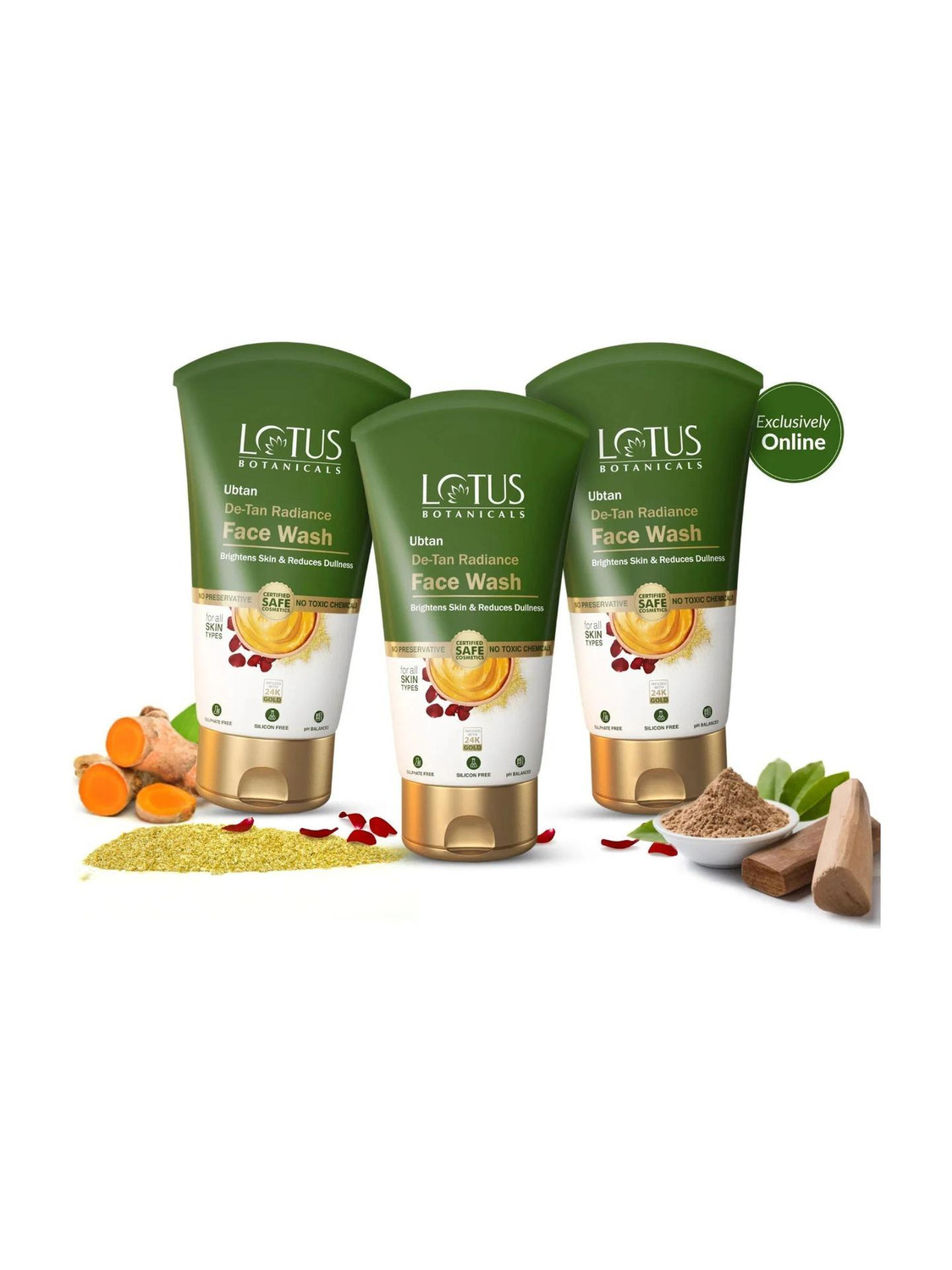 Image of Lotus Botanicals Ubtan De-Tan Radiance | Infused with 24K Gold Face Wash