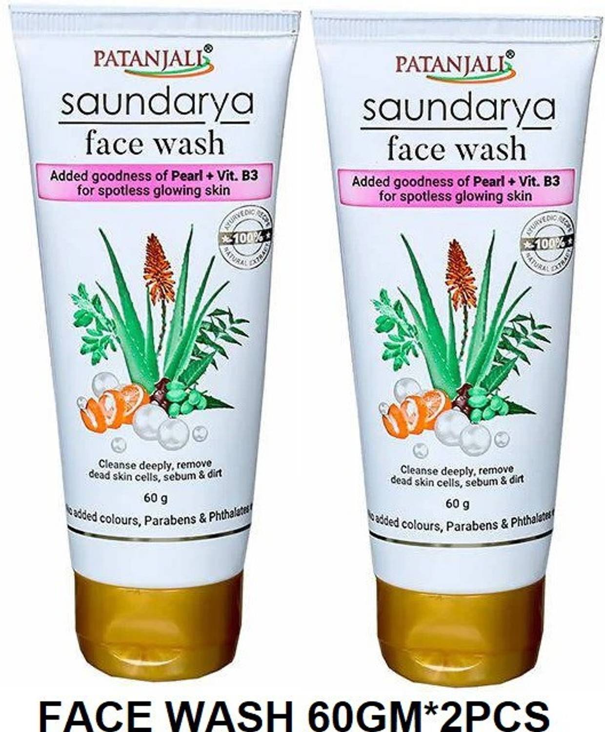 PATANJALI SAUNDARYA DEEP CLEASING FACE WASH 60GM (2PCS COMBO) Fac