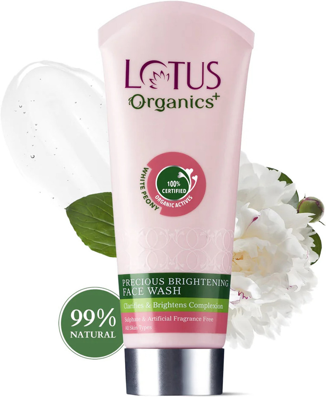 Image of Lotus Organics+ Precious Brightening | Clarifies & Brighten Skin | Organic White Peony Face Wash