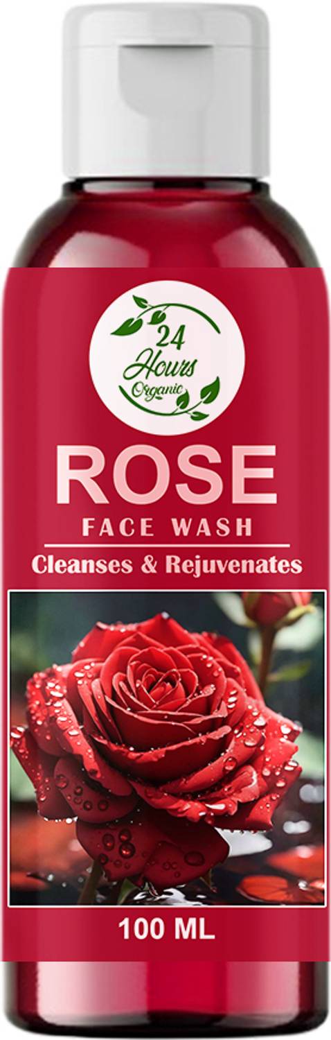 24 Hours Organic Rose cleanses & Rejuvenates, Remove scars, Whitenening Face Wash