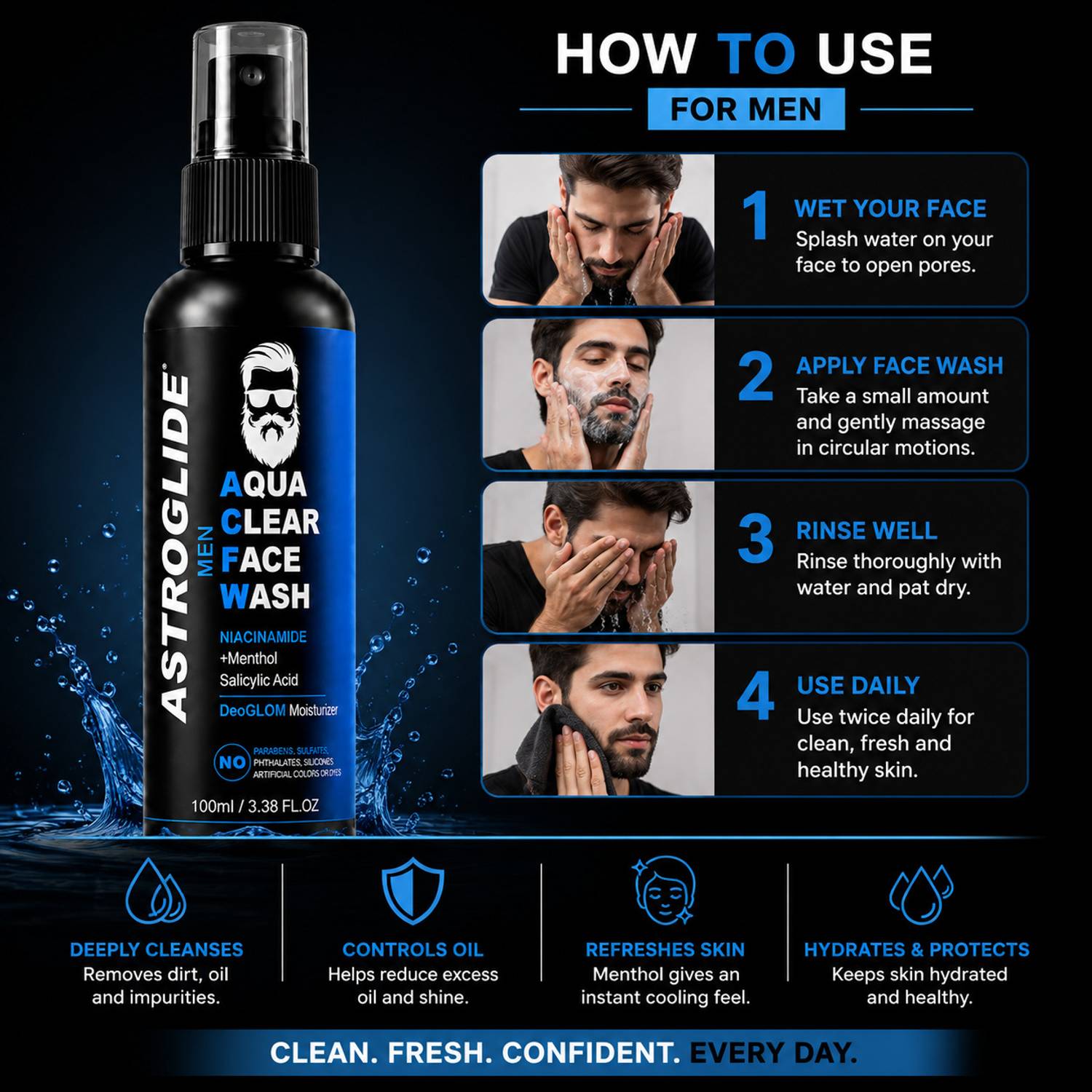 Astroglide Ocean Revive Face Wash - Image 2