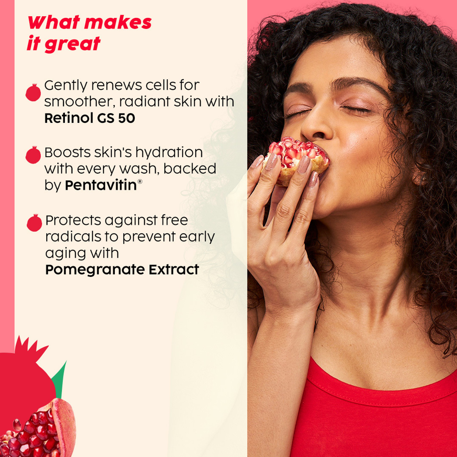 Image of The Plant Fix Plix Pomegranate Youth Renewal | Youthful Glow | Hydration | Retinol GS 50 Face Wash