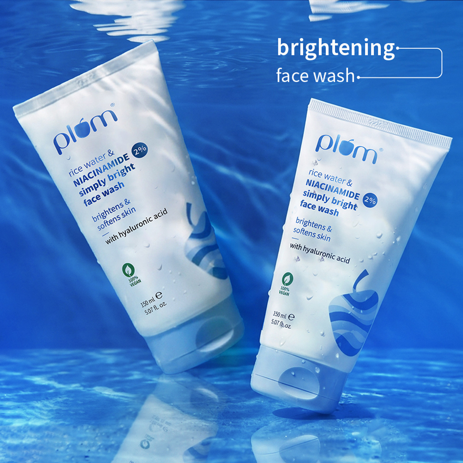 Image of Plum Rice Water & 2% Niacinamide Dermat-tested , Gentle & Non-drying (300 ml)| Men and Women Face Wash