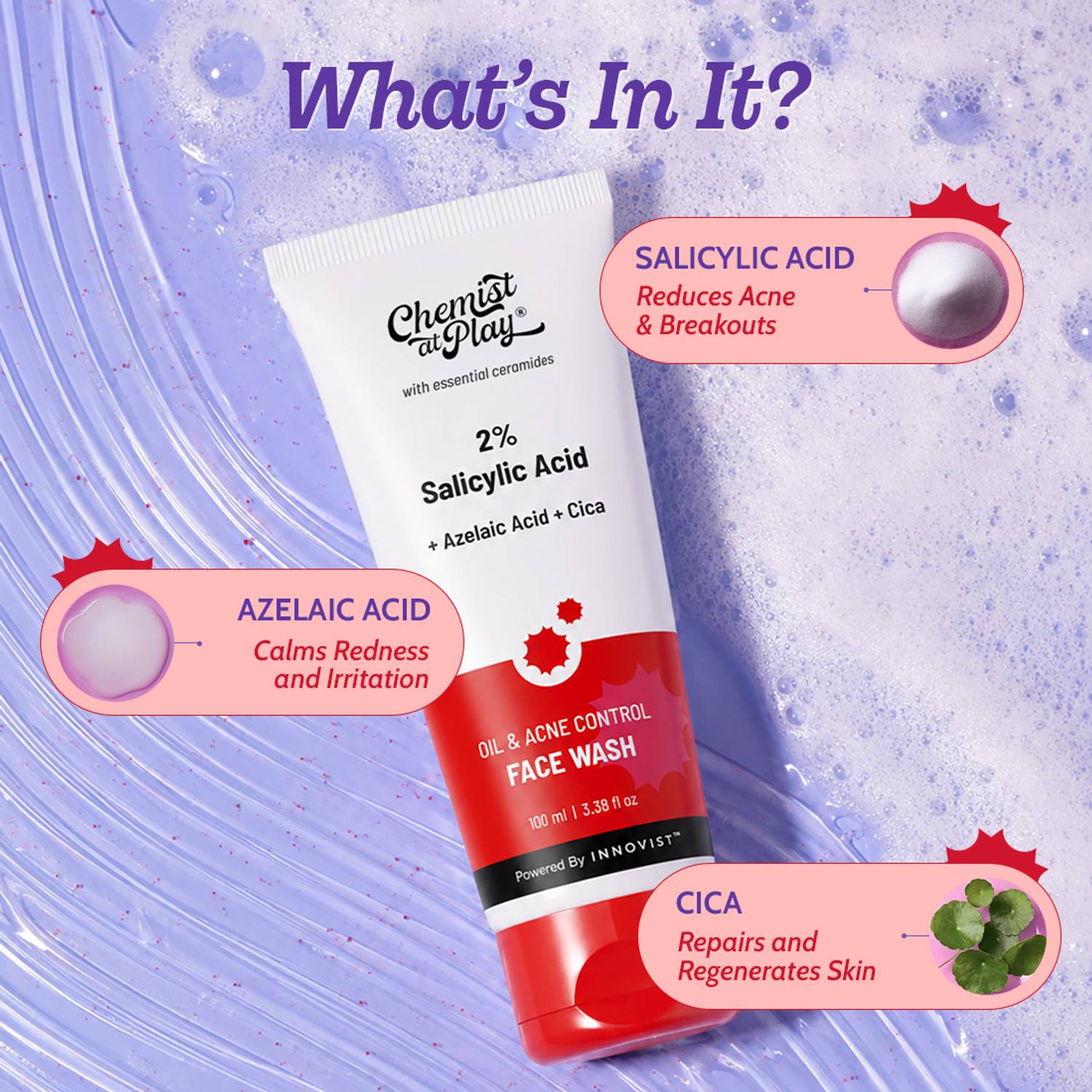 Chemist at Play Oil & Acne Control Face Wash 2% Salicylic Acid 100 ml - Image 4