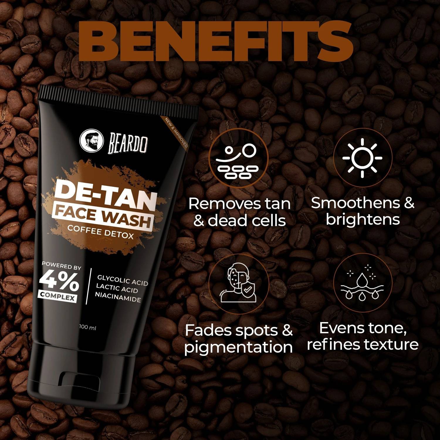 BEARDO De-Tan Face Wash 100ml - Image 4
