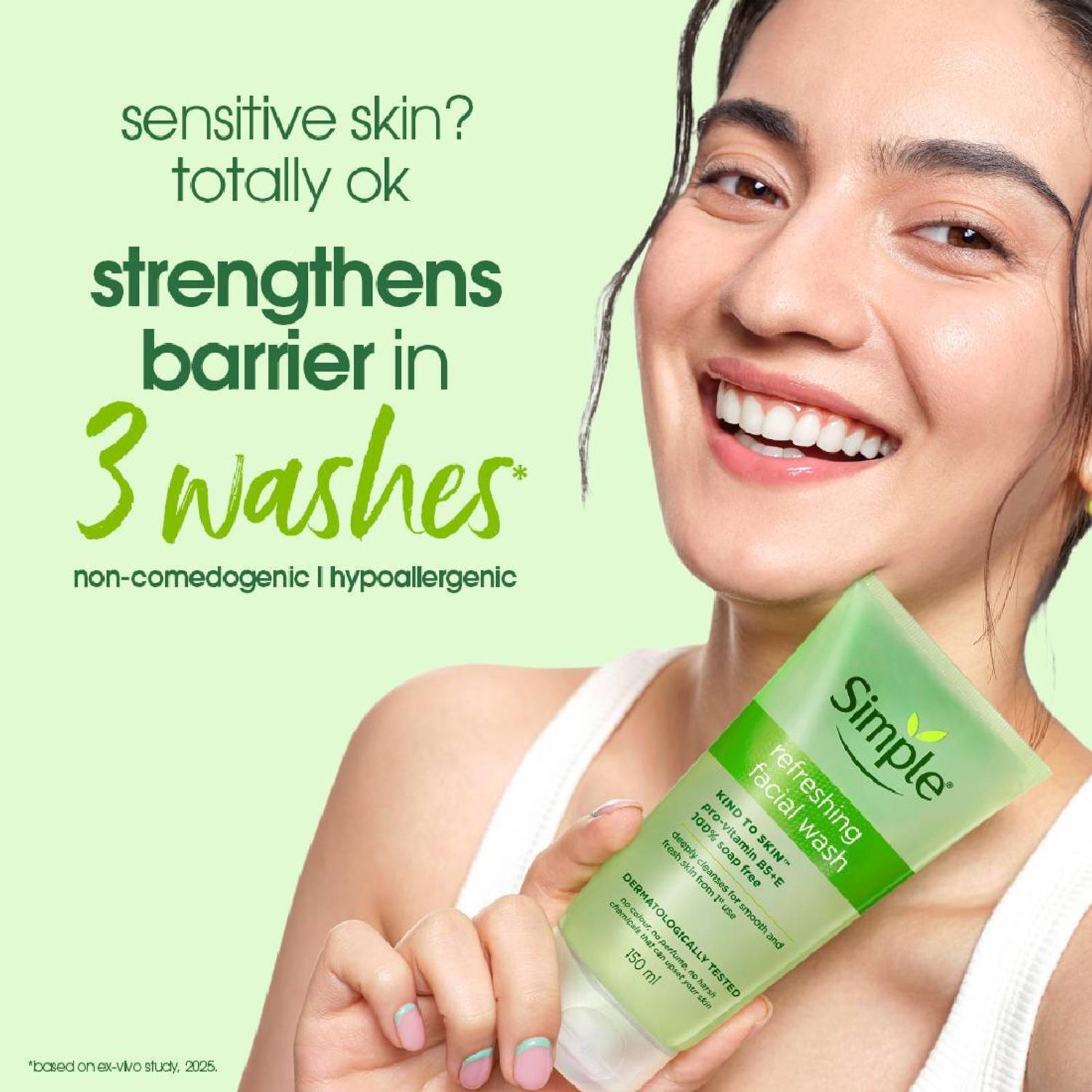 Simple Kind To Skin Refreshing Facial Wash 150 ml - Image 5