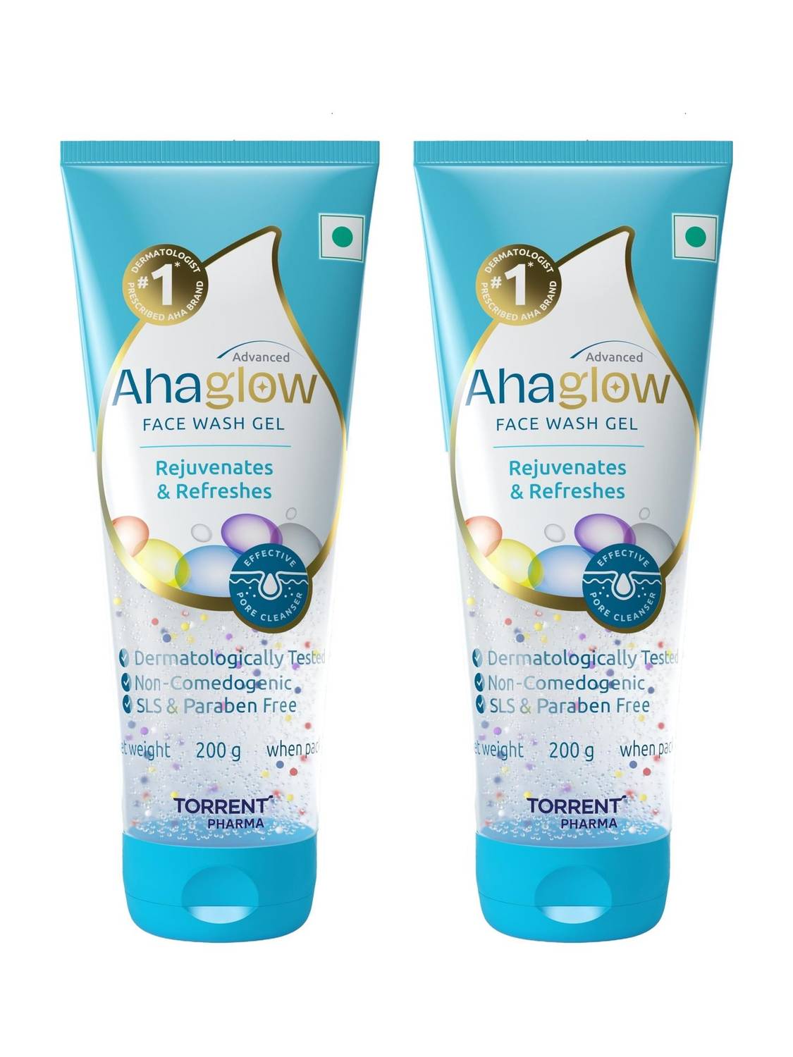 ahaglow Advanced  Gel 200g x Pack of 2 Face Wash