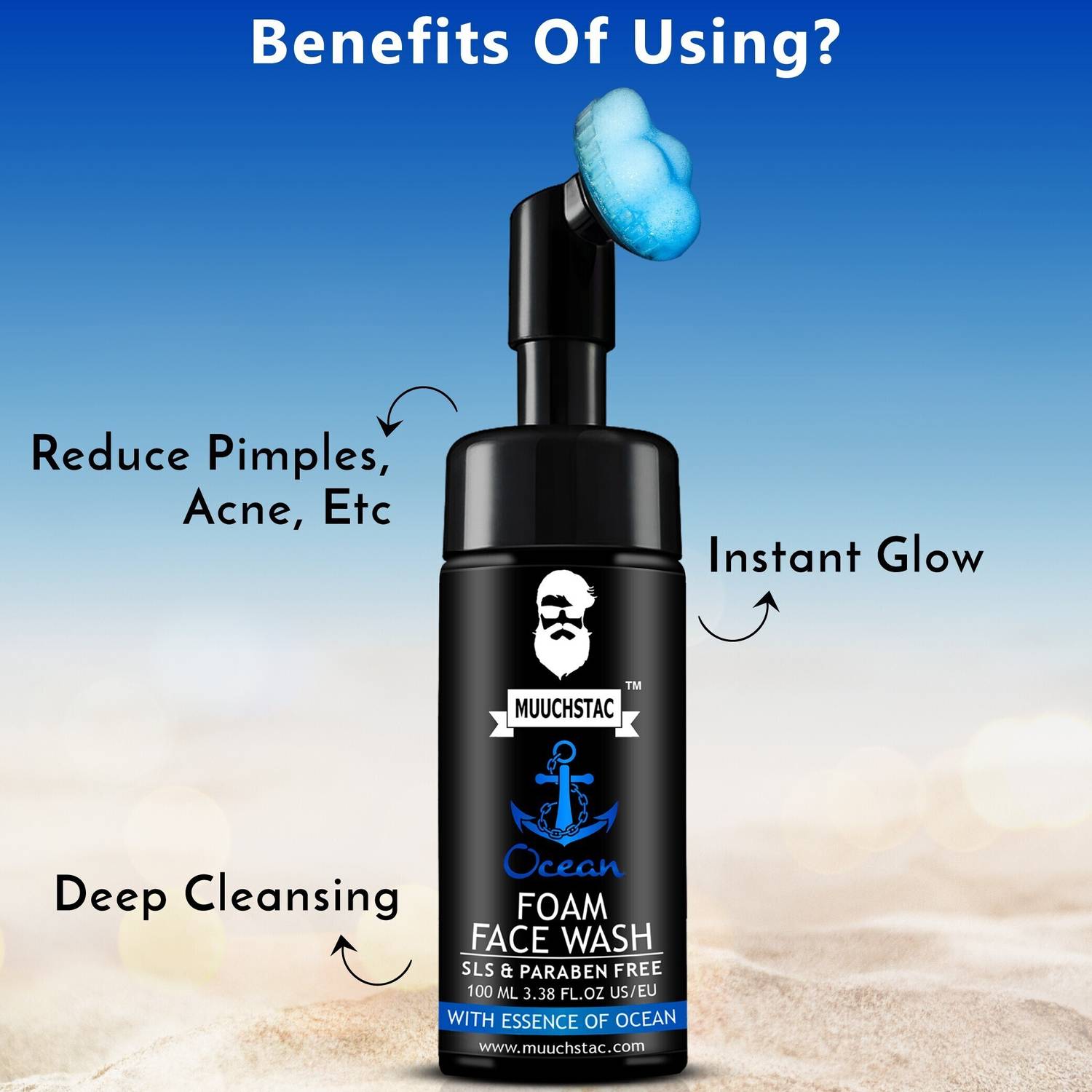 MUUCHSTAC Ocean Foam for Men Face Wash - Image 2