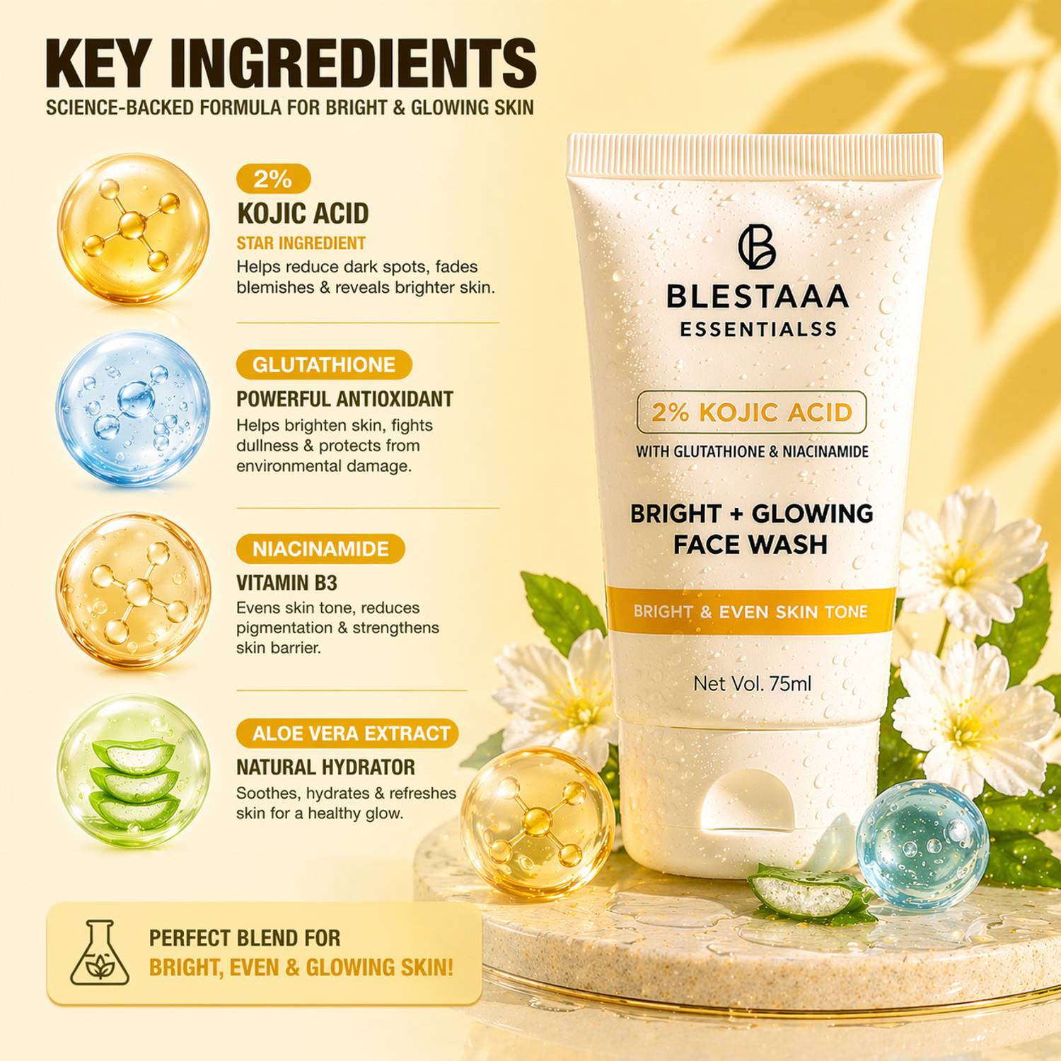 blestaaa essentialss 2% Kojic Acid Face Wash - Image 2