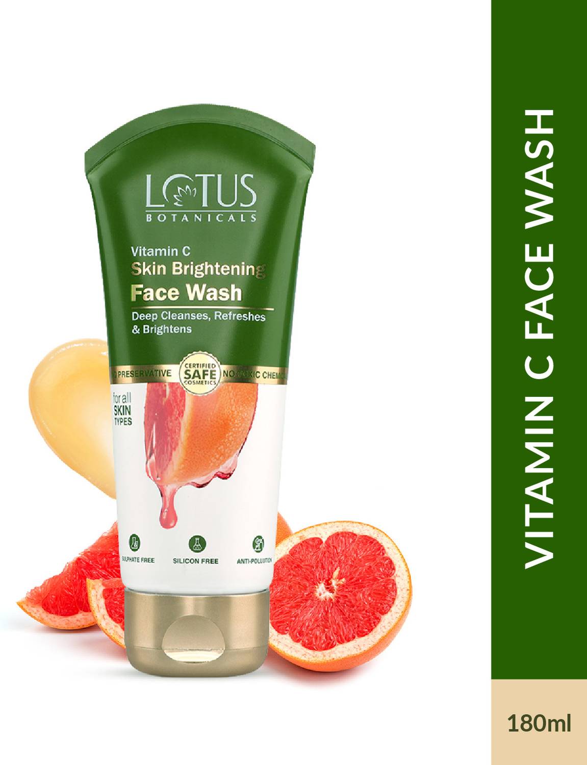 Lotus Botanicals Vitamin C Skin Brightening |Deep Cleanses & Brighten Skin|All Skin Type Face Wash