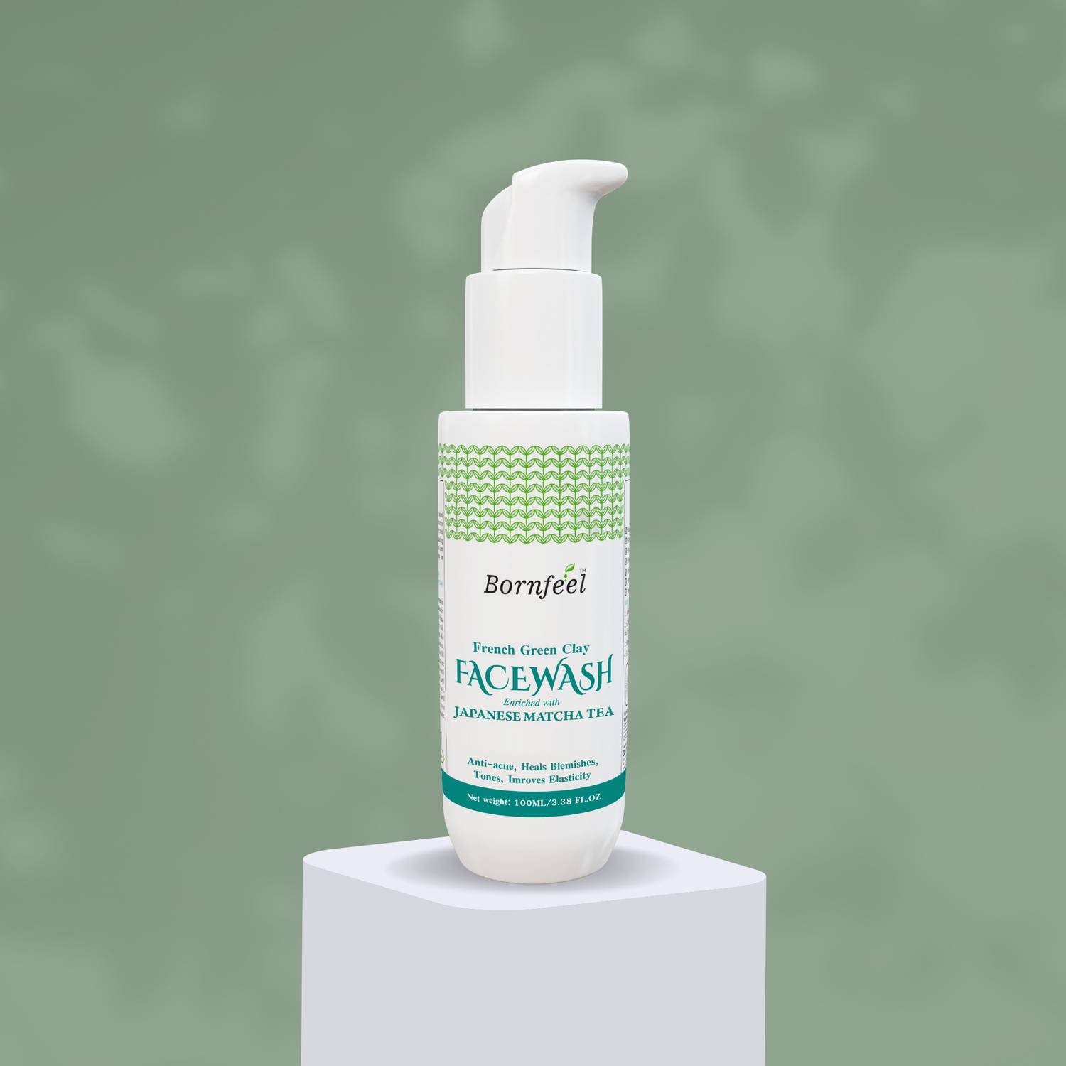 Bornfeel French Green Mud Clay Anti acne & Pimple Cure With Japanese Matcha Green Tea Face Wash