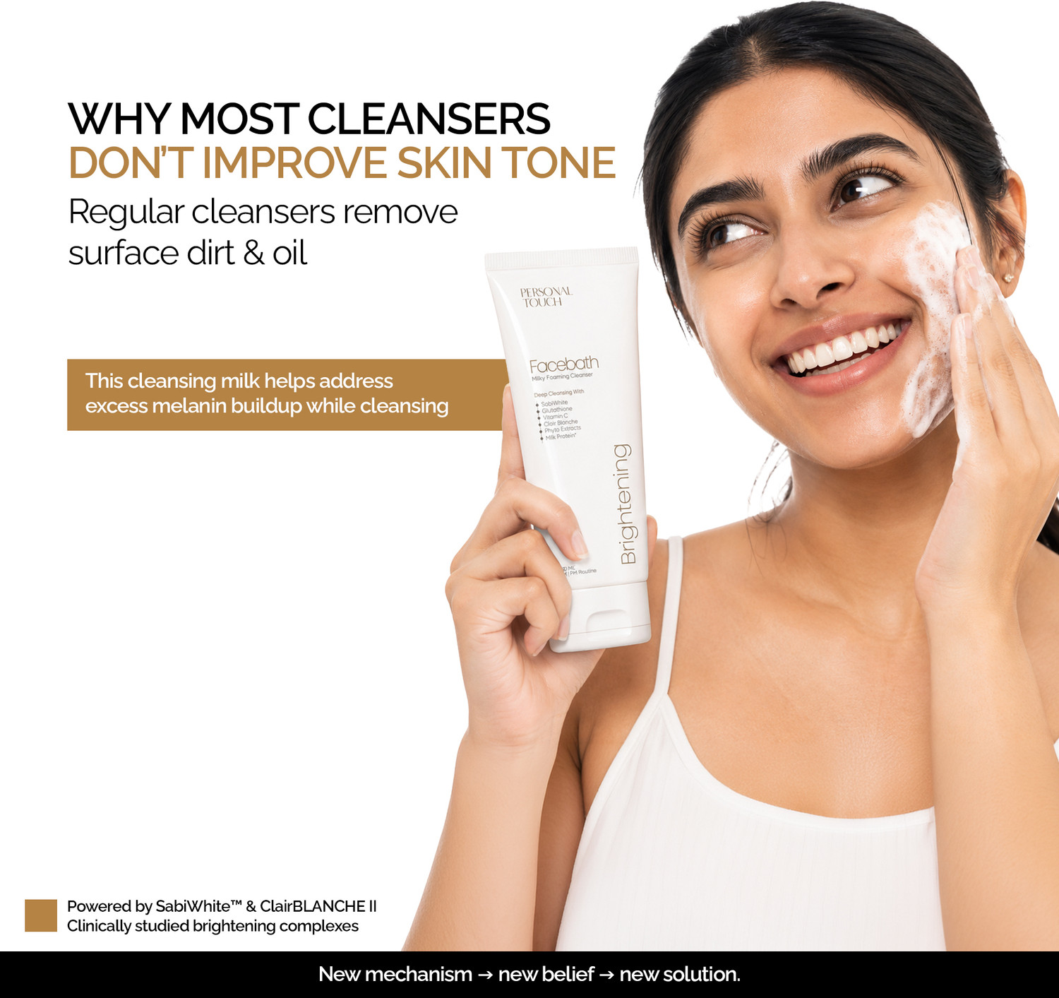 Image of PERSONAL TOUCH SKINCARE Facebath Oil Control with Glutathione, Niacinamide Facewash for Woman and Man Face Wash
