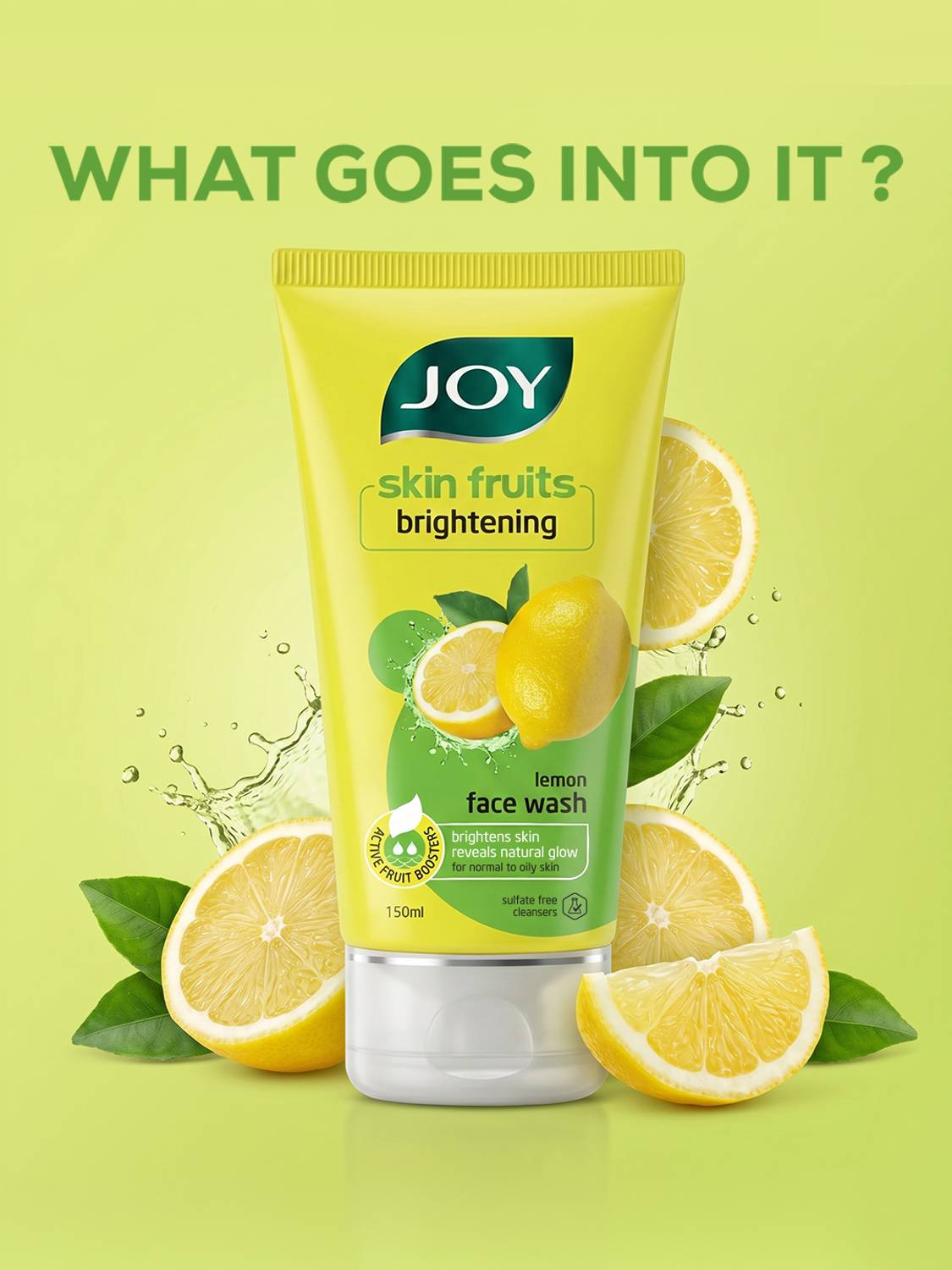 Joy Skin Fruits Brightening Lemon Face Wash 200 ml - Image 3