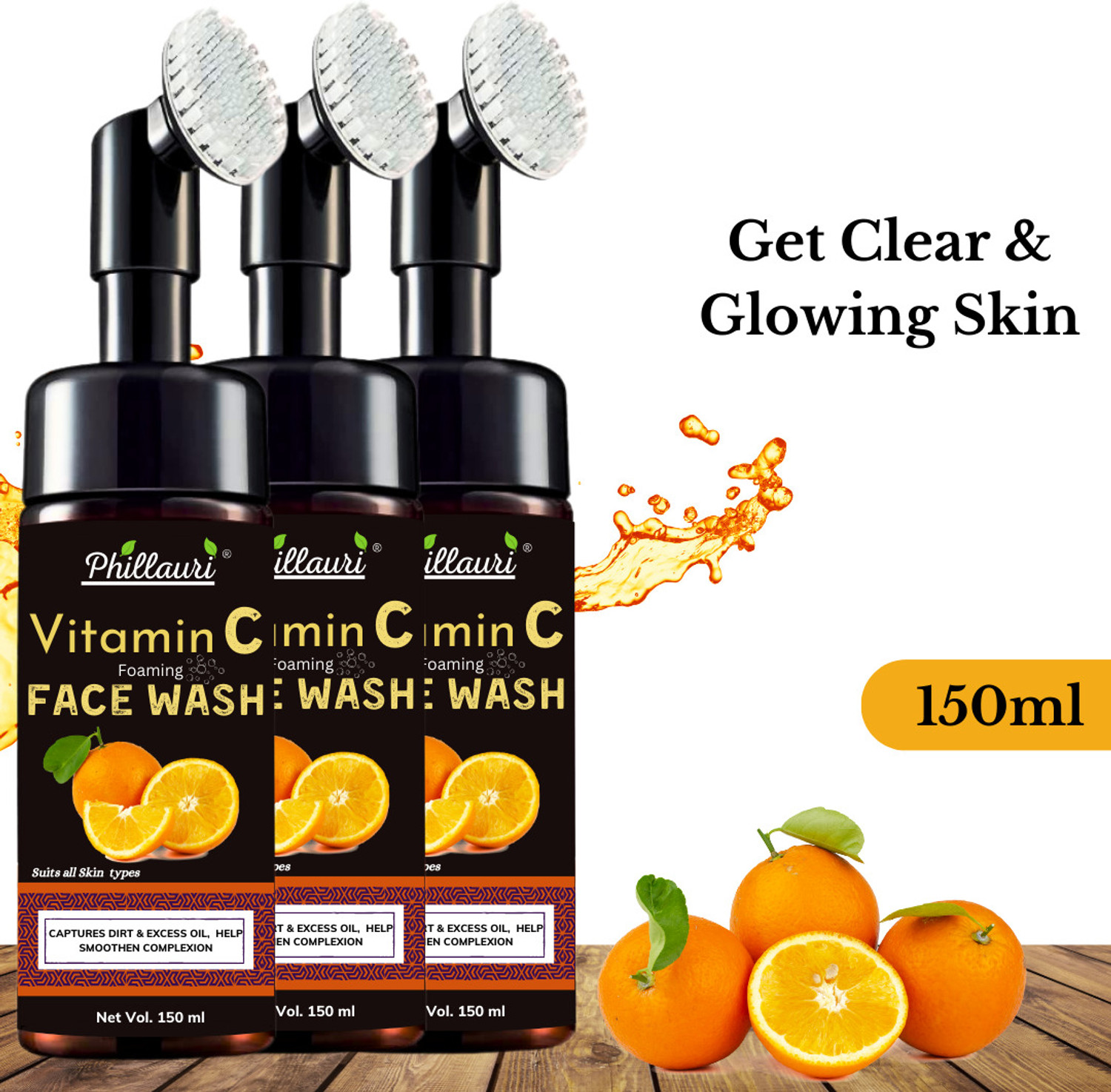 Image of Phillauri Vita Glow Facial Cleanser your skin with the power of Vitamin C Face Wash