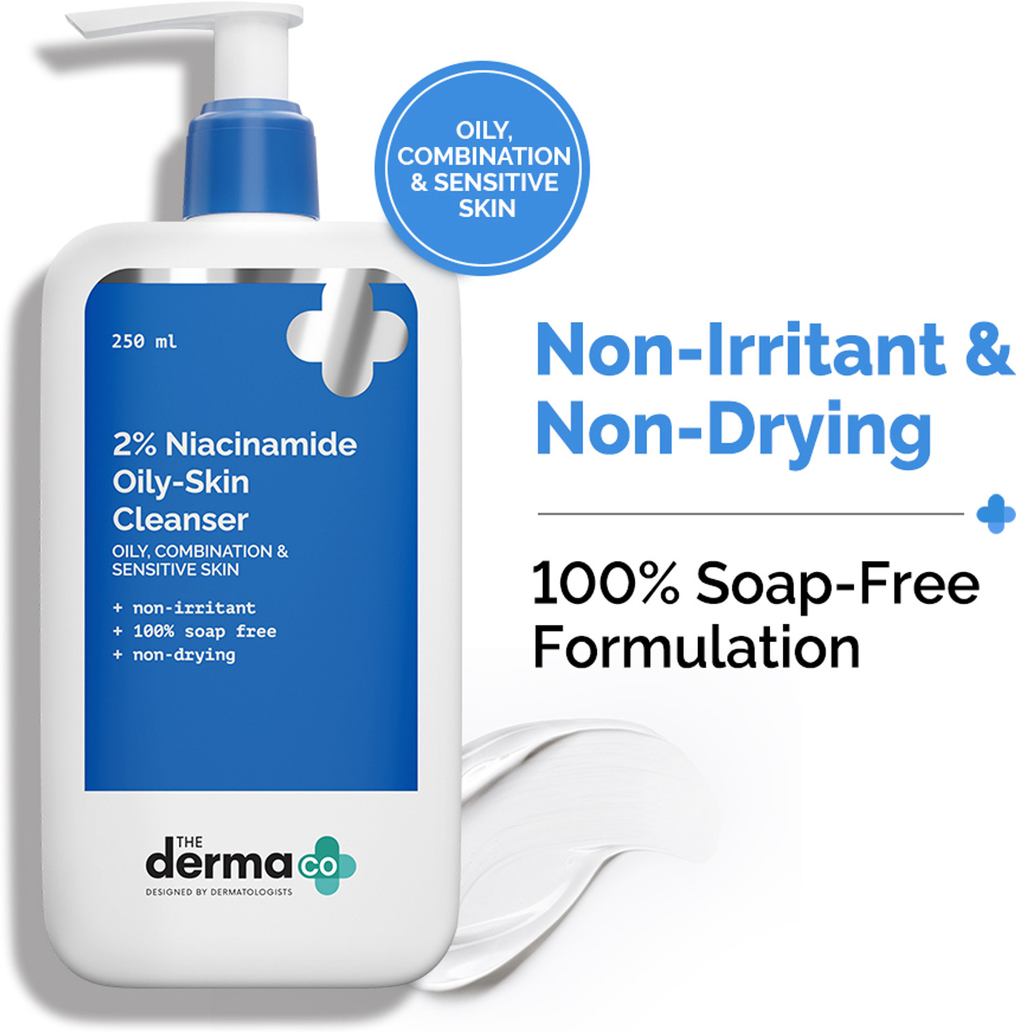 Image of The Derma Co 2% Niacinamide Oily Skin Cleanser for Sensitive, Oily & Combination Skin Face Wash