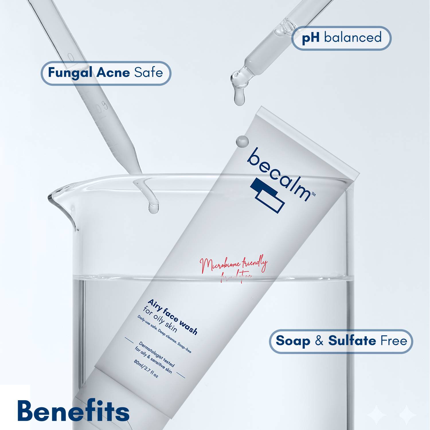 Becalm Airy Face Wash for Oily Skin 80 ml - Image 4