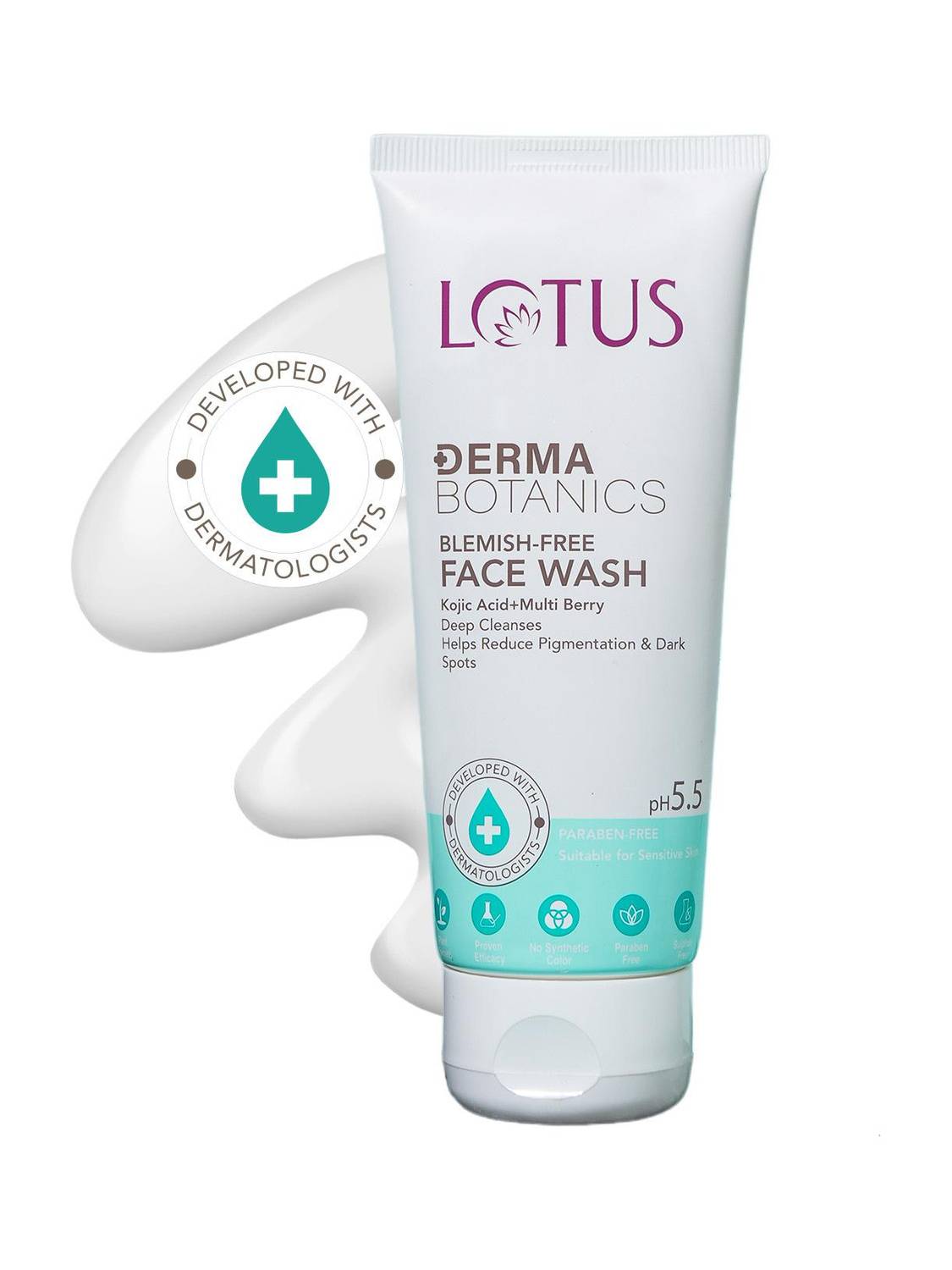 LOTUS DERMA BOTANICS Blemish-Free Kojic Acid + Multi Berry|Reduce Pigmentation & Dark Spots Face Wash