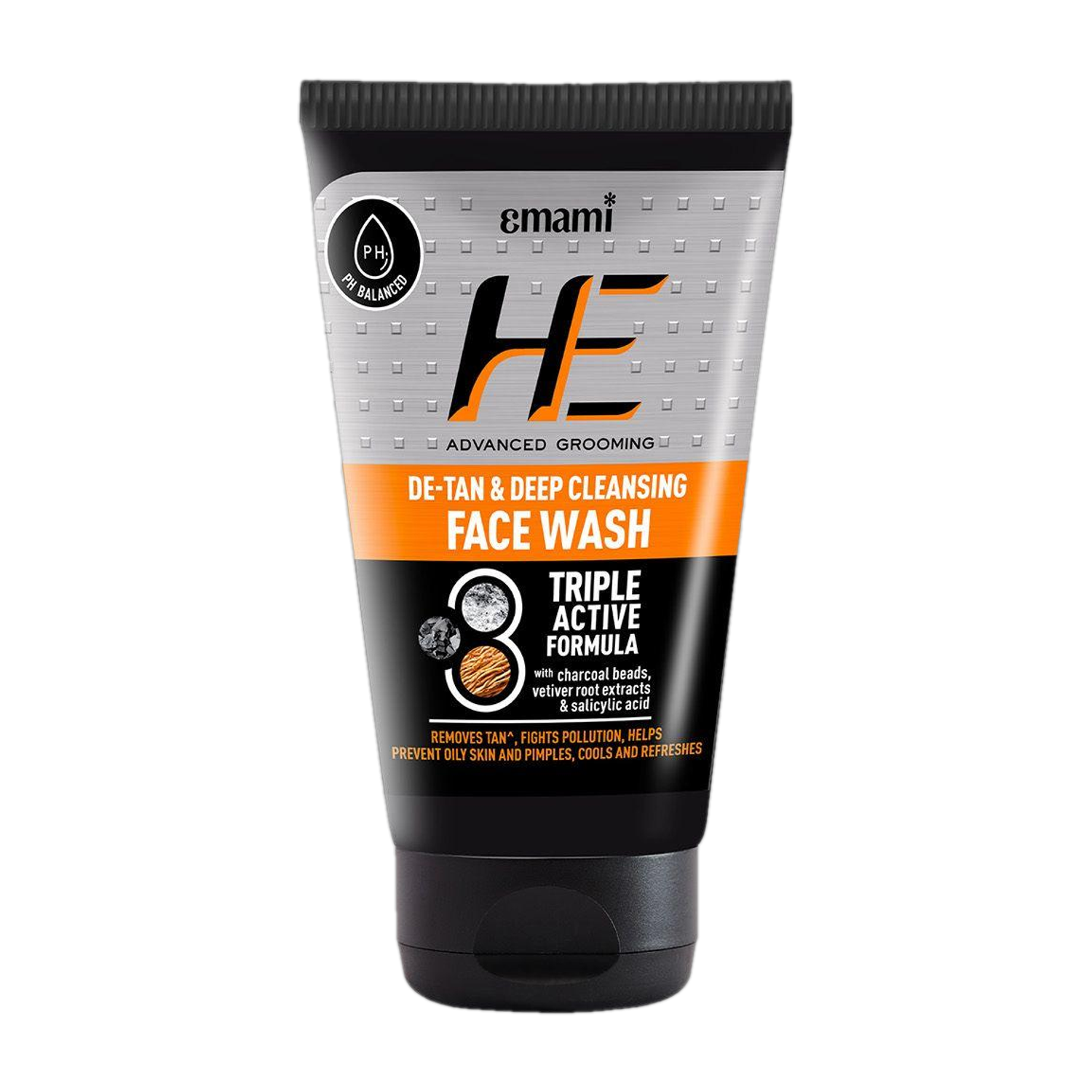 HE De-Tan & Refreshing Cleanser for Men with Charcoal - Image 1