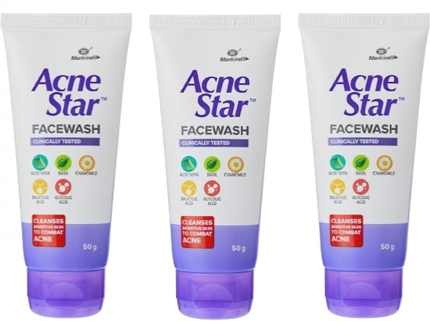 acnestar Unisex  - (50 Gr, 3 Pc) Face Wash