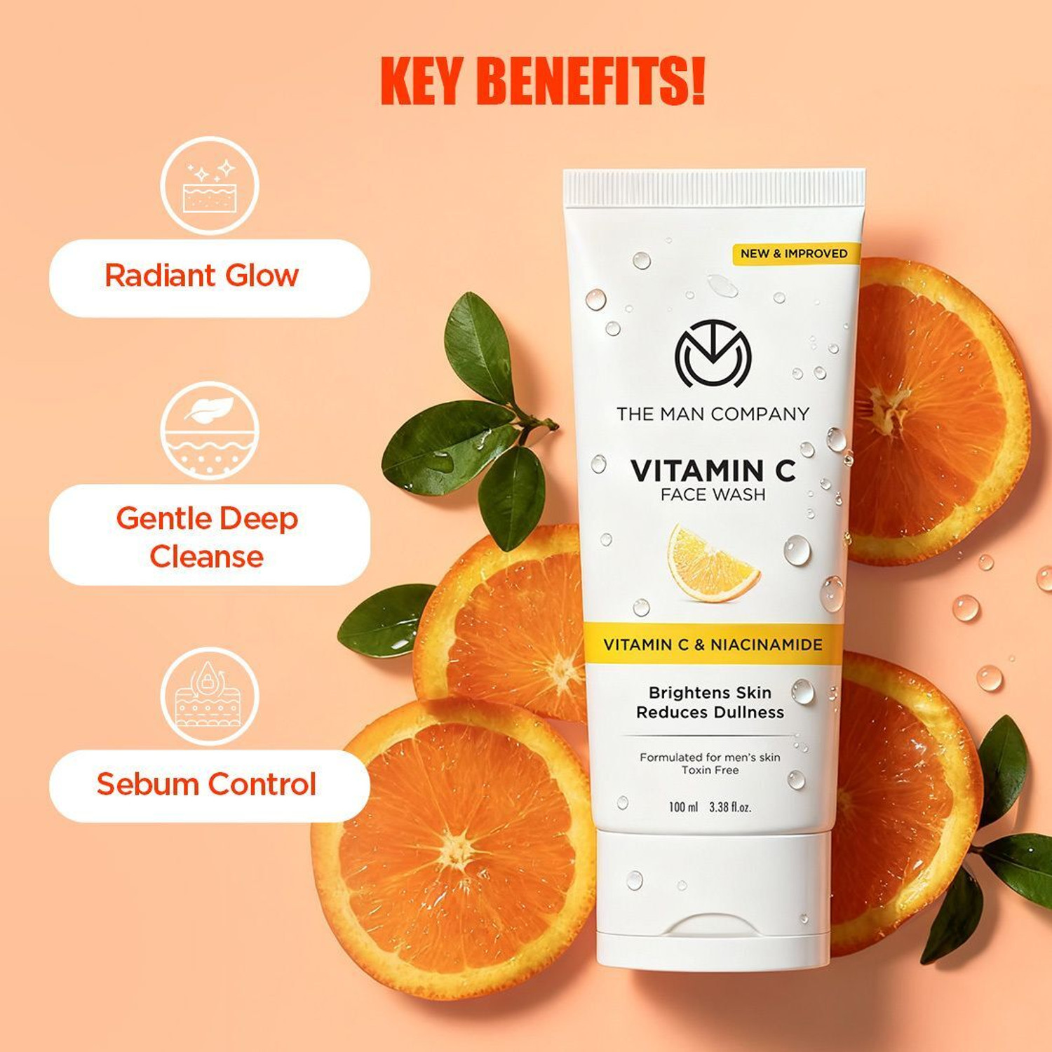 Image of THE MAN COMPANY Vitamin C + Niacinamide Skin Brightening Vitamin C for Men Face Wash