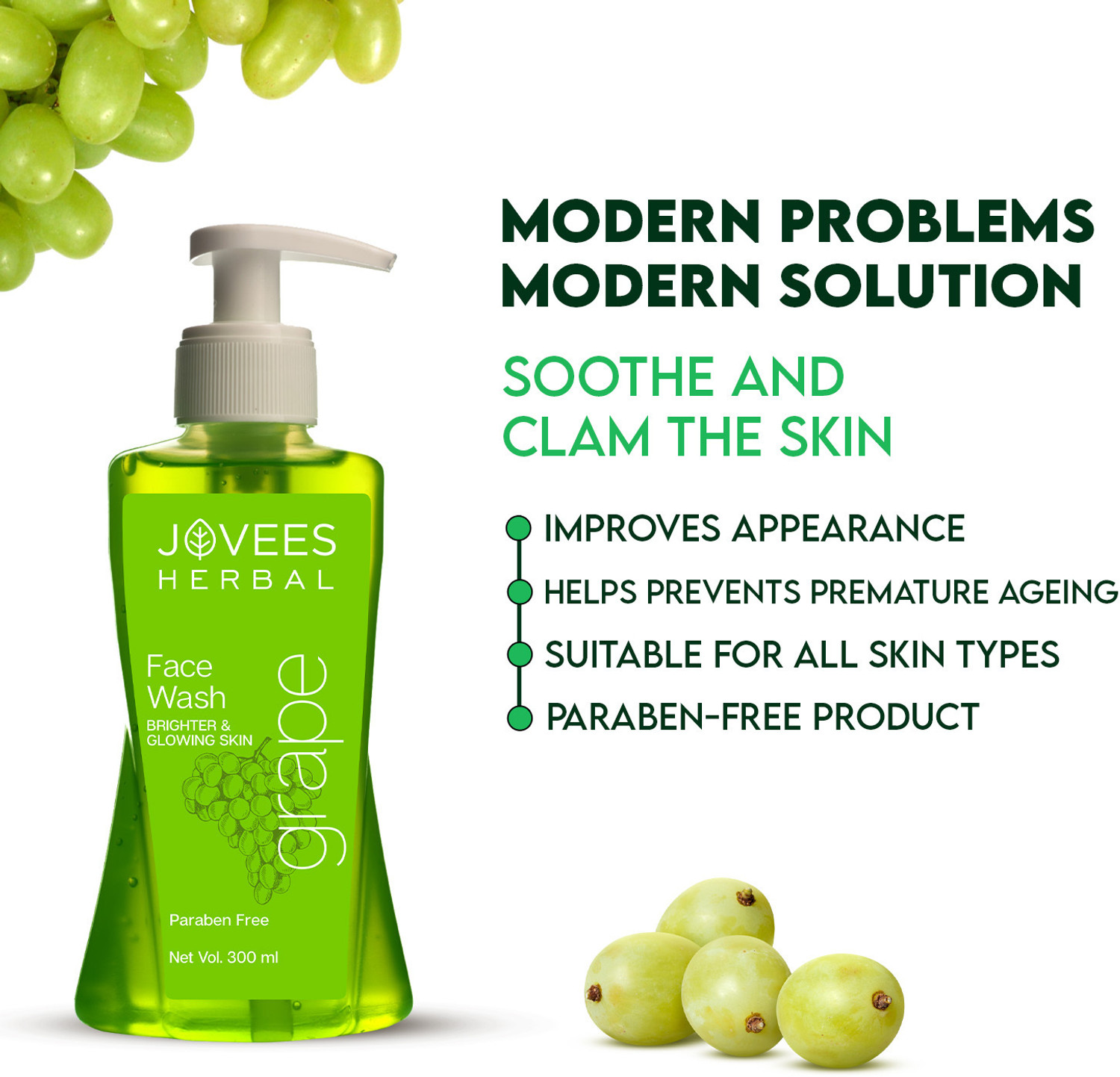 Image of JOVEES Grape With Grape Seed & Orange Peel Extracts Face Wash