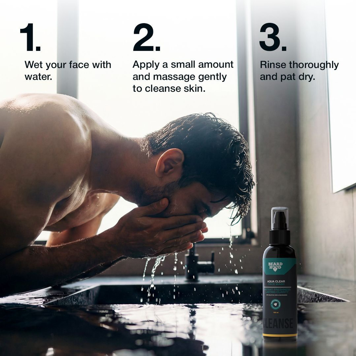 Image of BEARDHOOD Fights Acne & Pimple, Brighten Skin, All Skin Types Face Wash