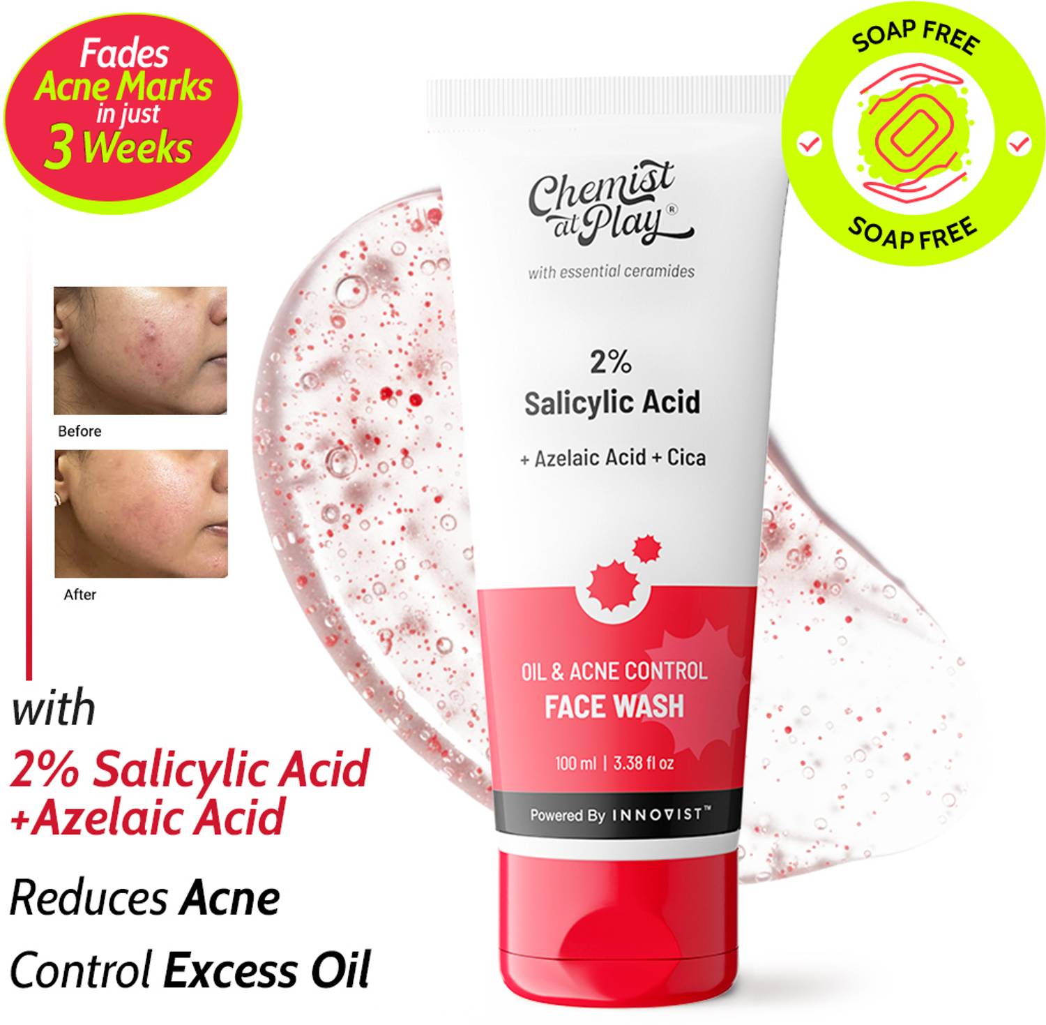 Chemist at Play Oil & Acne Control Face Wash 2% Salicylic Acid 100ml