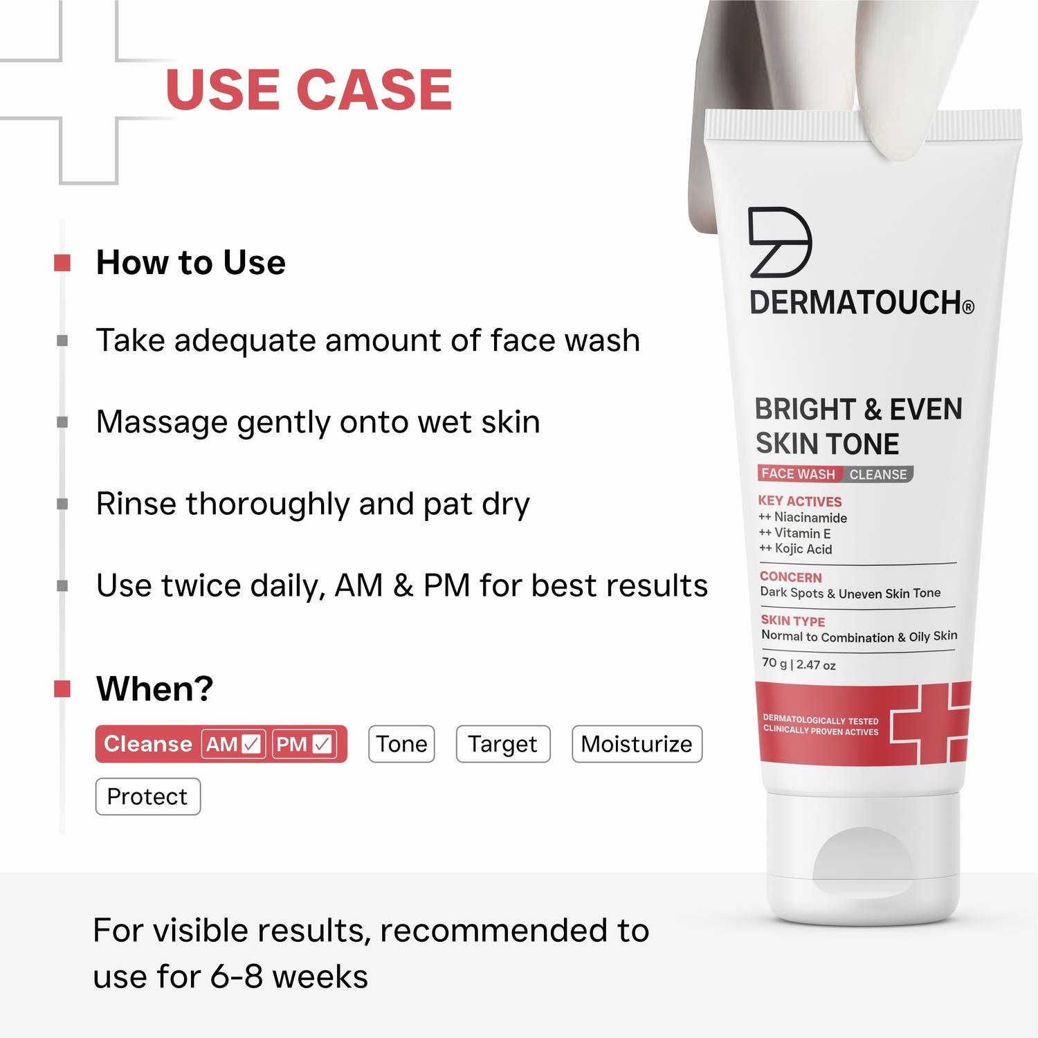 Dermatouch Bright & Even Tone Face Wash, Pack of 3 - Image 5
