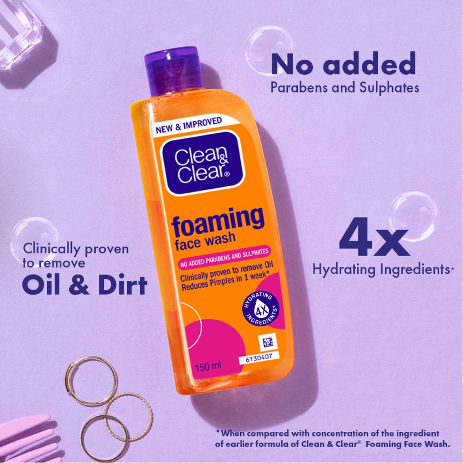Clean क्लीन & क्लियर फोमिंग फेस वॉश 390ml - Image 5