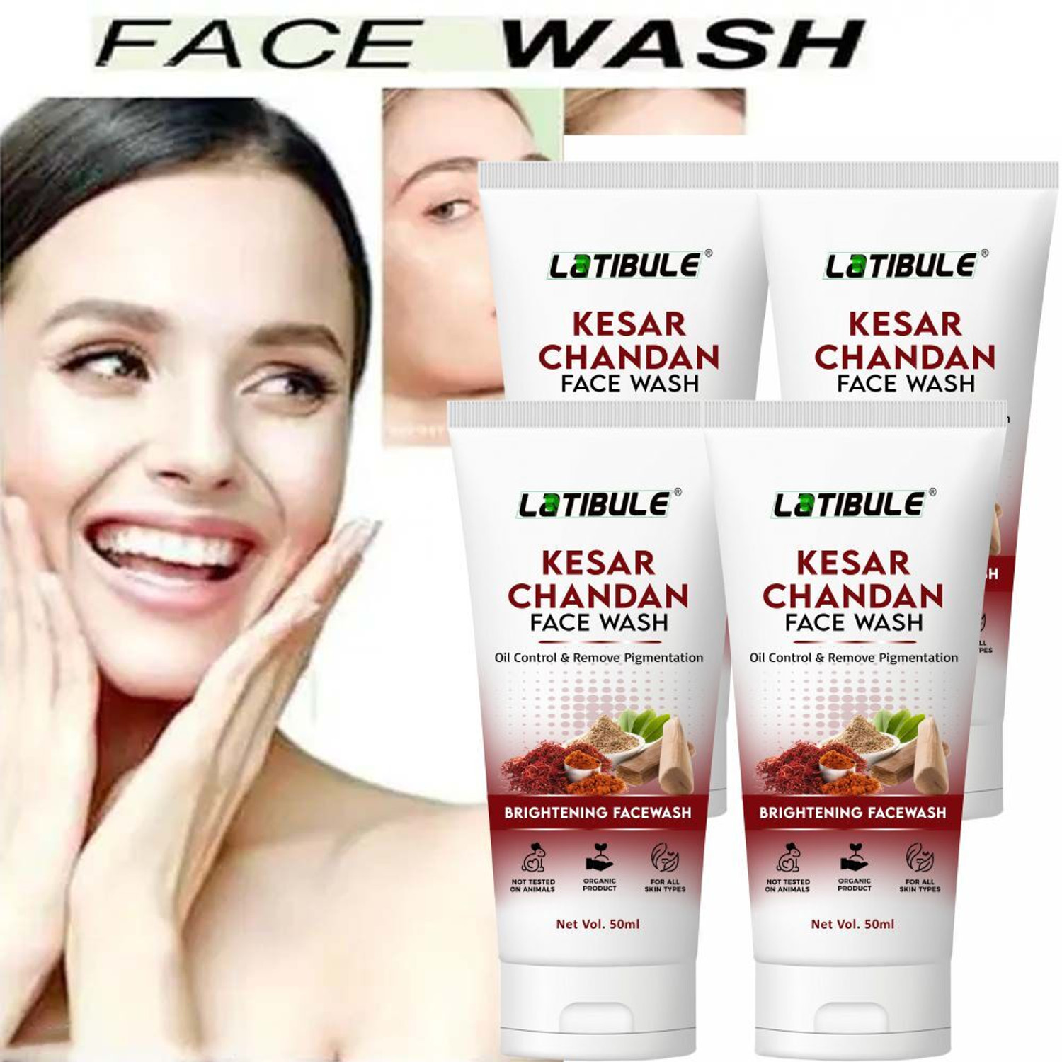 Image of Latibule Kesar with Natural Extracts for Bright & Glowing Skin | All Skin Types Face Wash