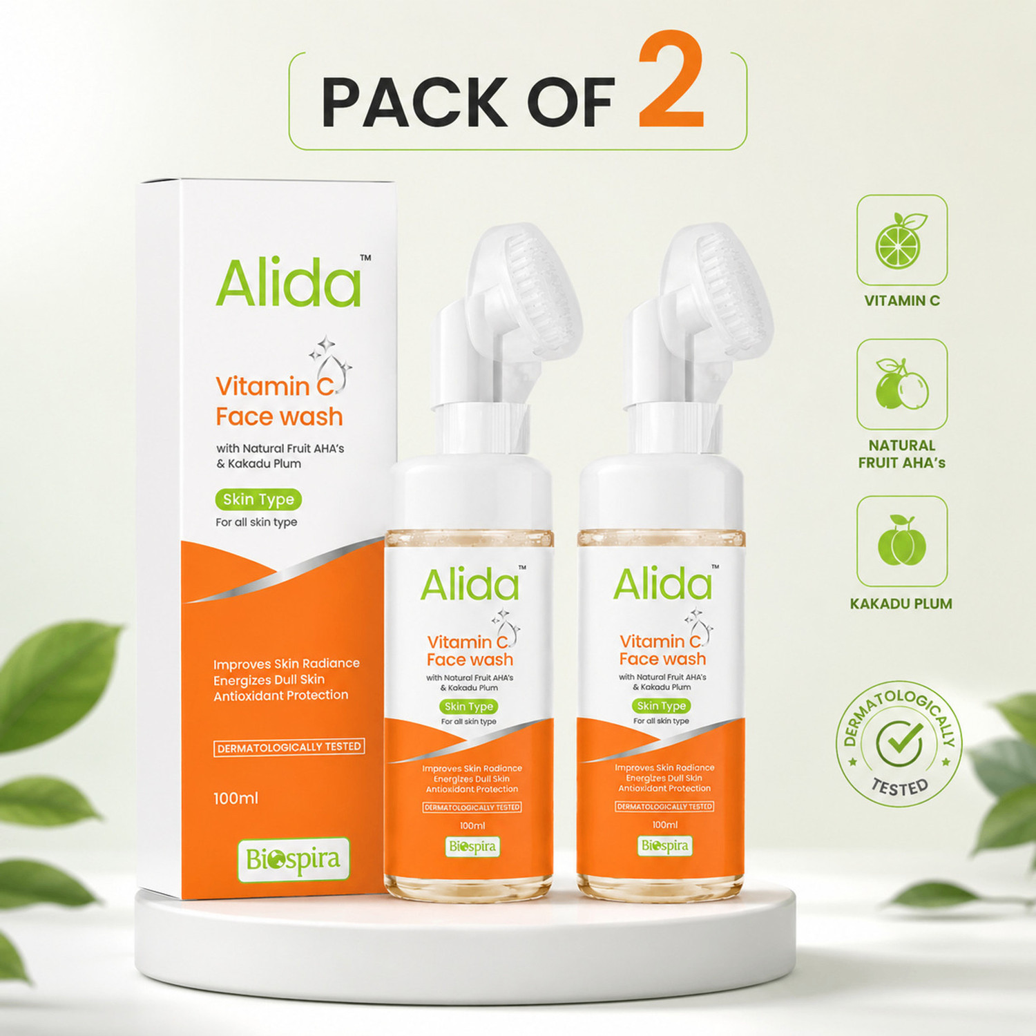 Image of ALIDA Vitamin C Face wash Pack of 2 Face Wash