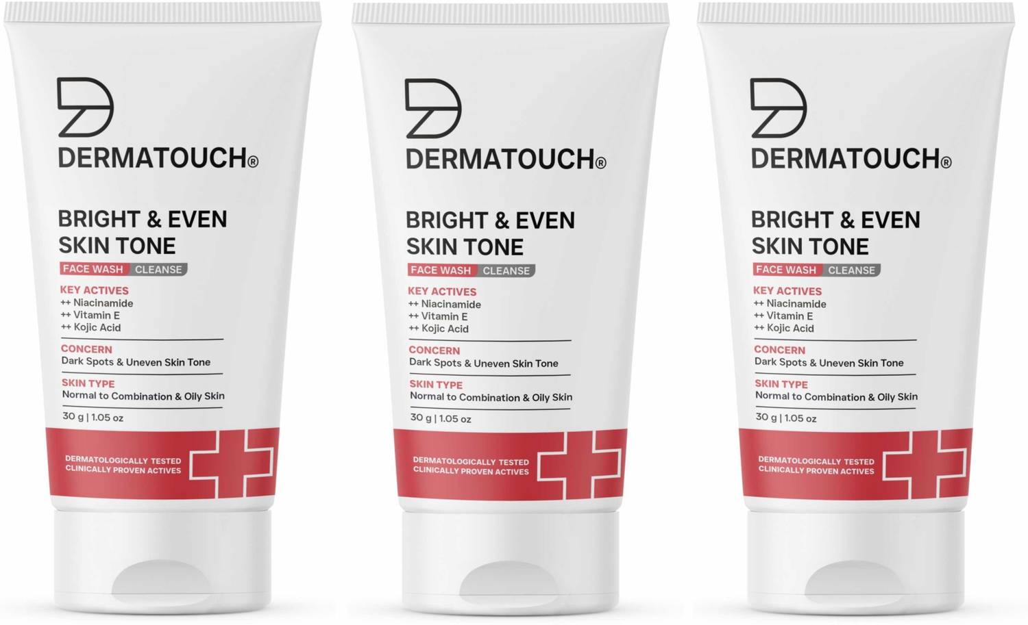 Dermatouch Bright & Even Tone Niacinamide Face Wash Pack of 3