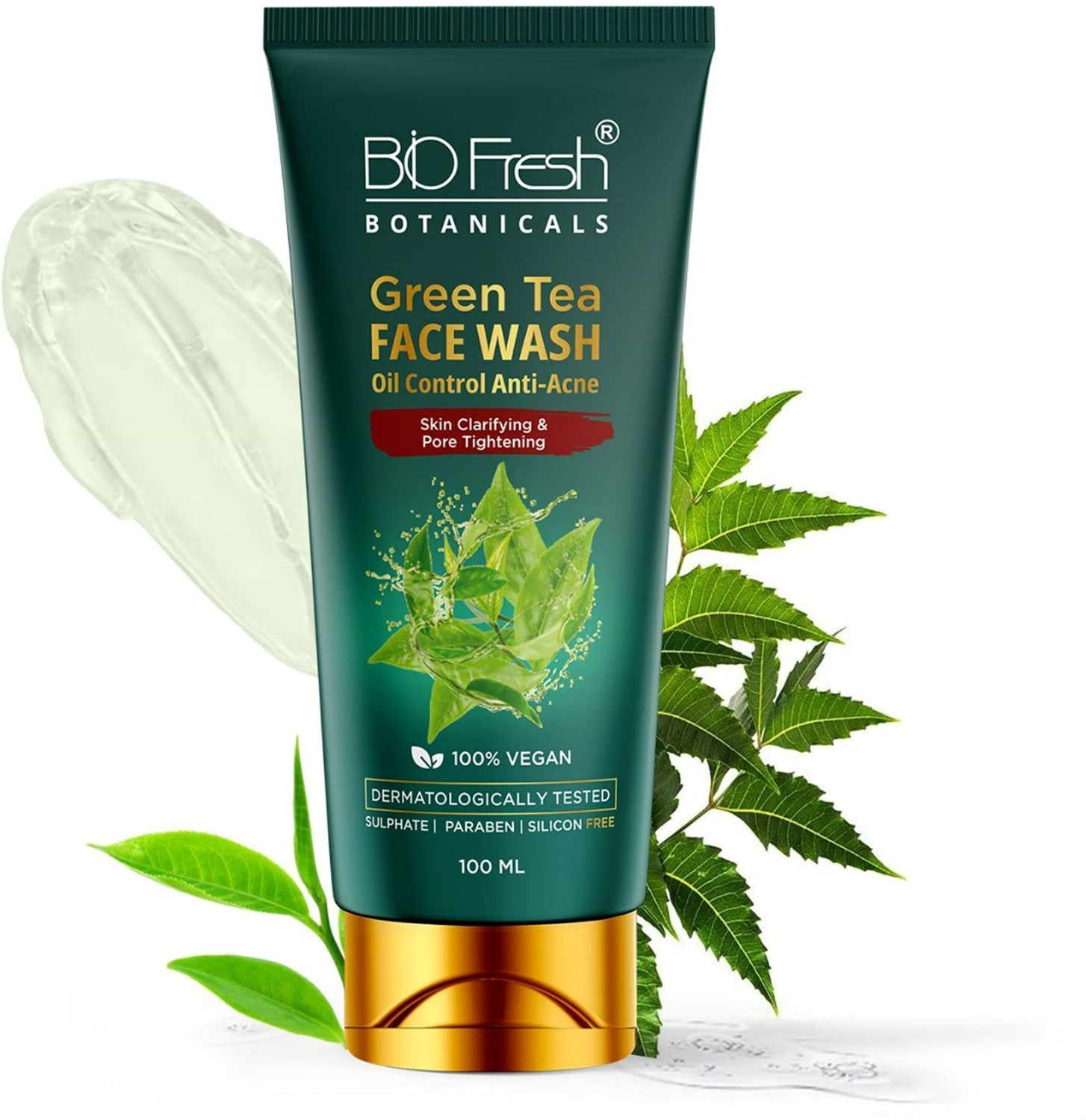 Image of Biofresh Green Tea Paraben-Free and Pore-Tightening Formula for All Skin Types Face Wash