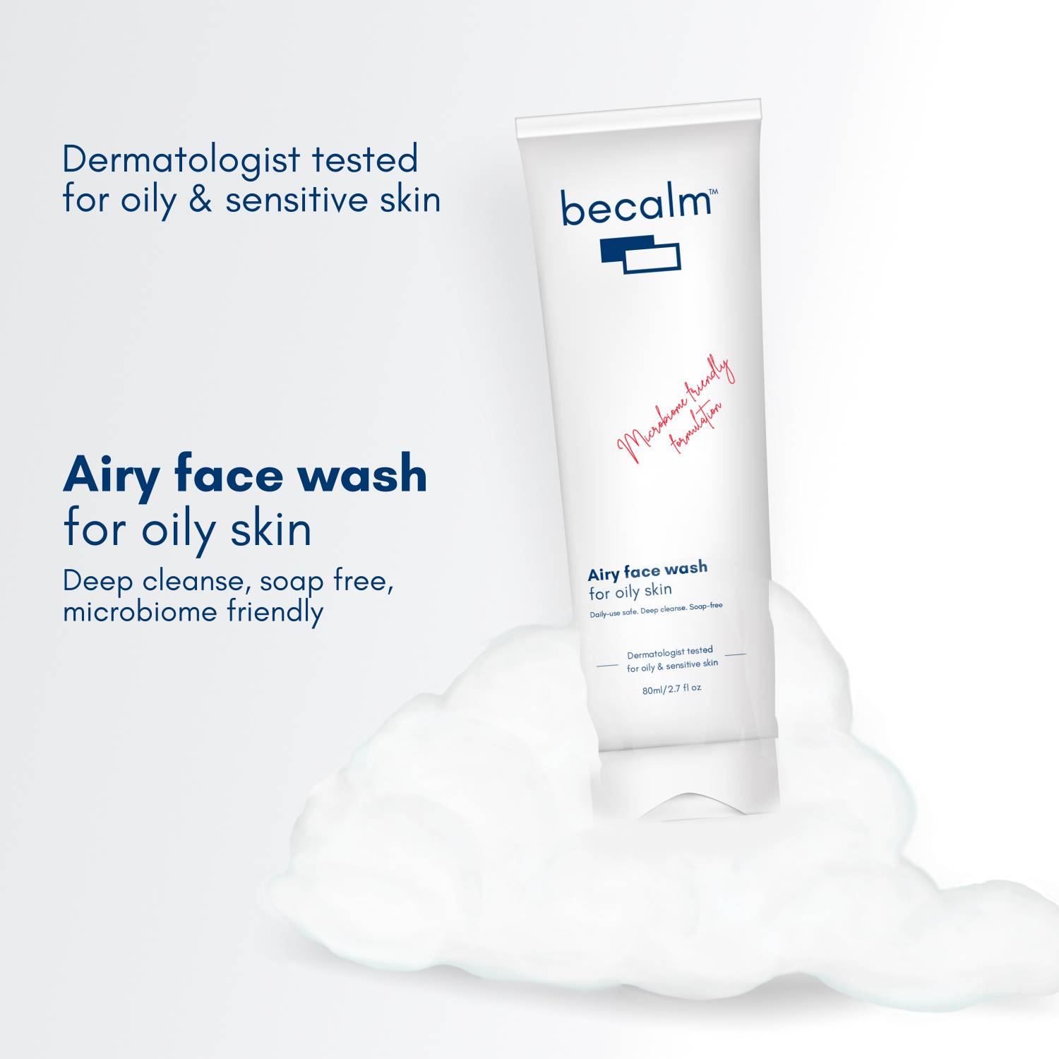 Becalm Airy Face Wash for Oily Skin 80 ml - Image 2