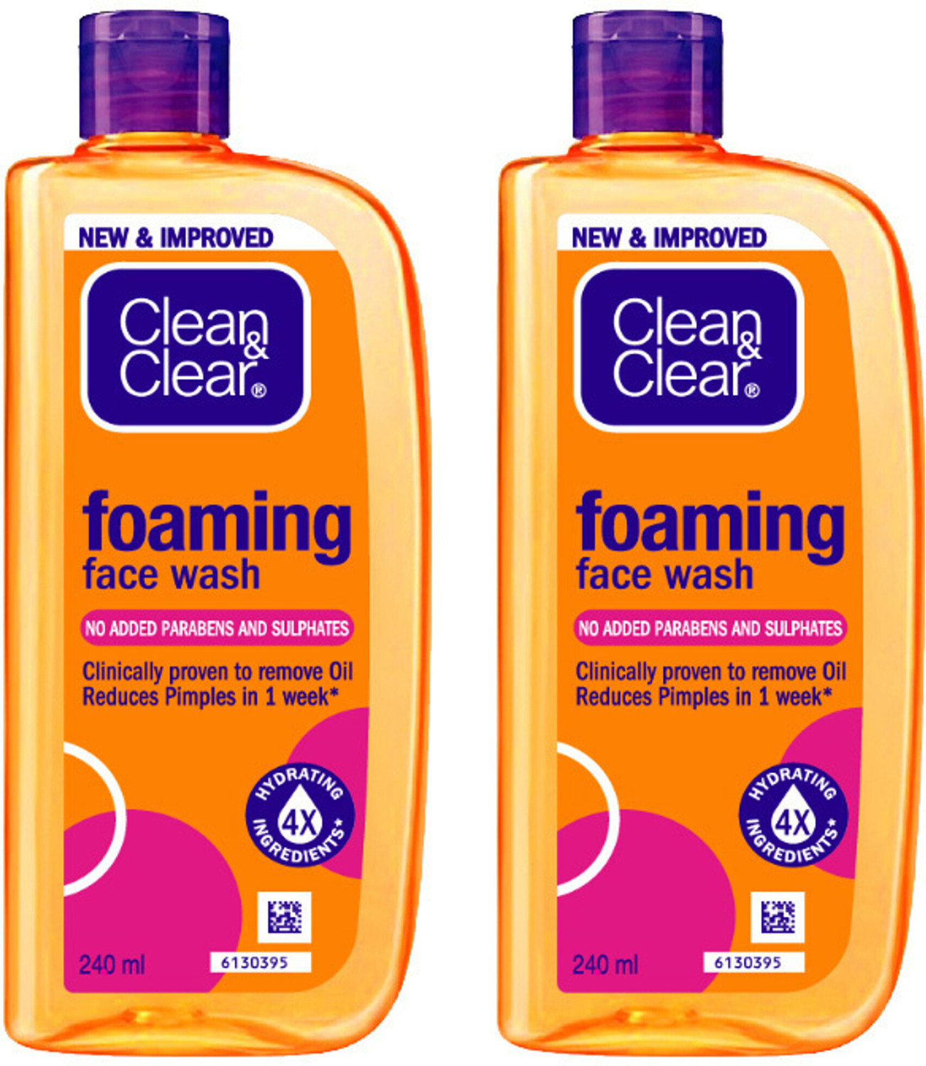 Image of Clean and Clear Oil free foaming face wash (2*240 ml)- Big Pack Face Wash