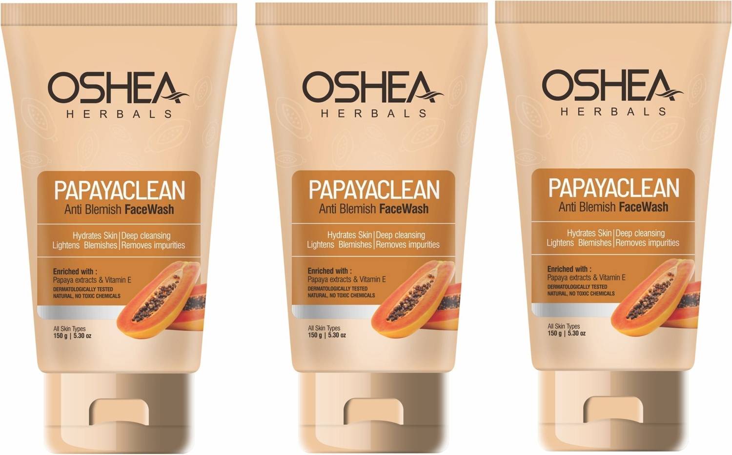 Oshea Herbals Papayaclean Facewash 150g x3 - Image 1