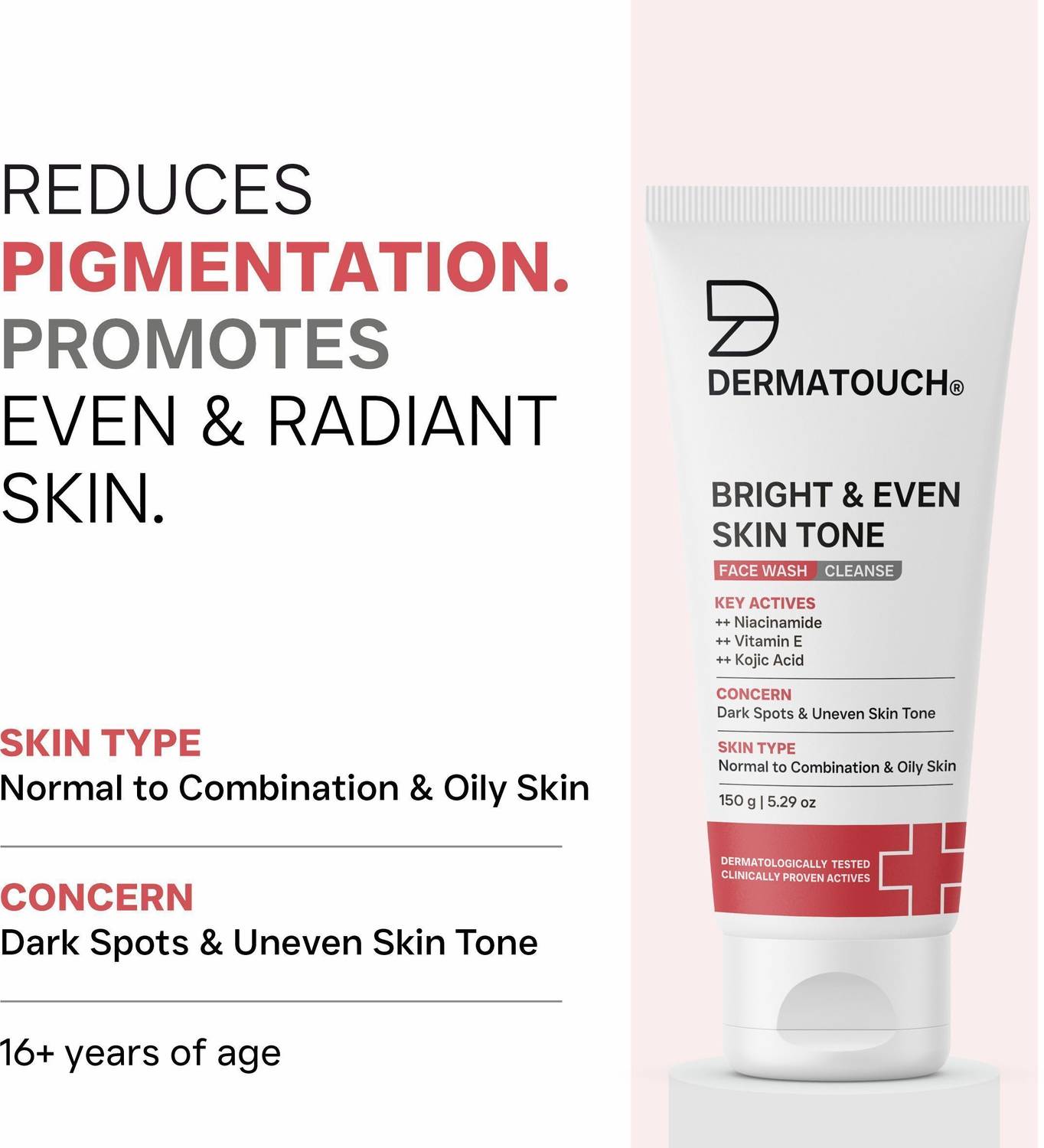 Dermatouch Bright & Even Tone Face Wash 250ml - Image 3