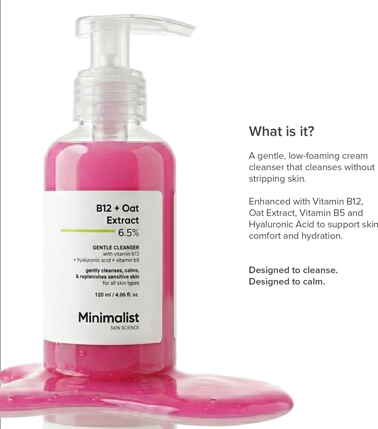Minimalist B12+Oat Extract 6.5% Cleanser 120 ml - Image 2