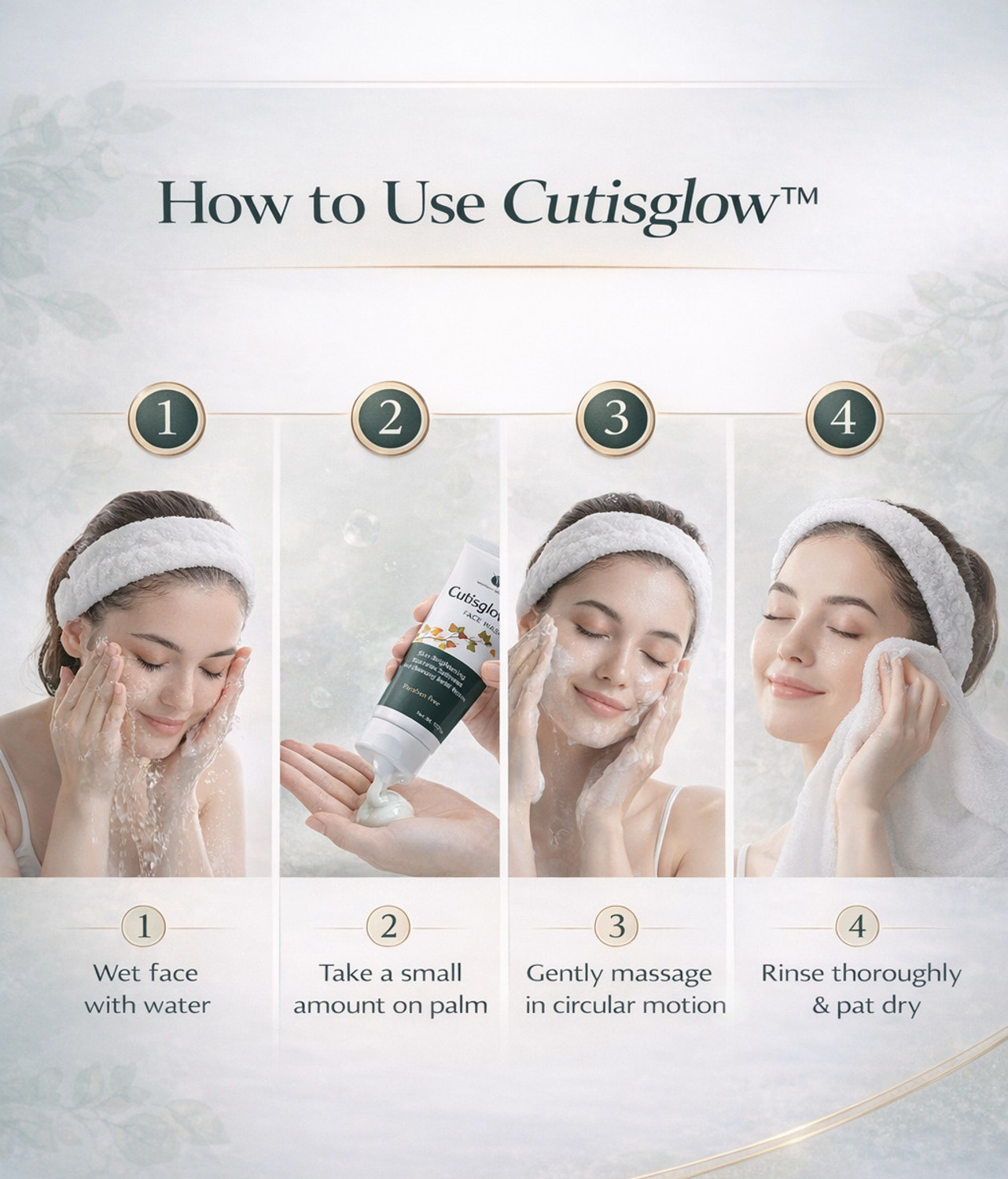 Image of Cutisglow Skin Brightening , Fades Blemishes, Hyperpigmentation, Dark Spots, Curcuma Longifolia (Pack of 3) Face Wash