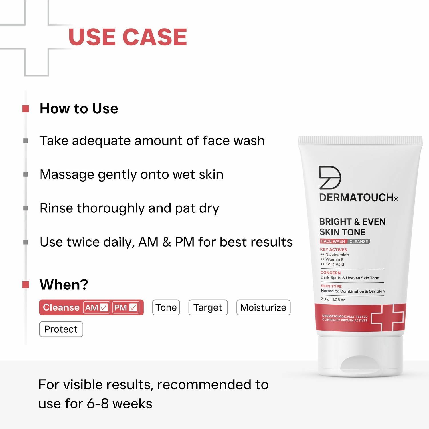 Dermatouch Bright & Even Skin Tone Face Wash 60g - Image 5