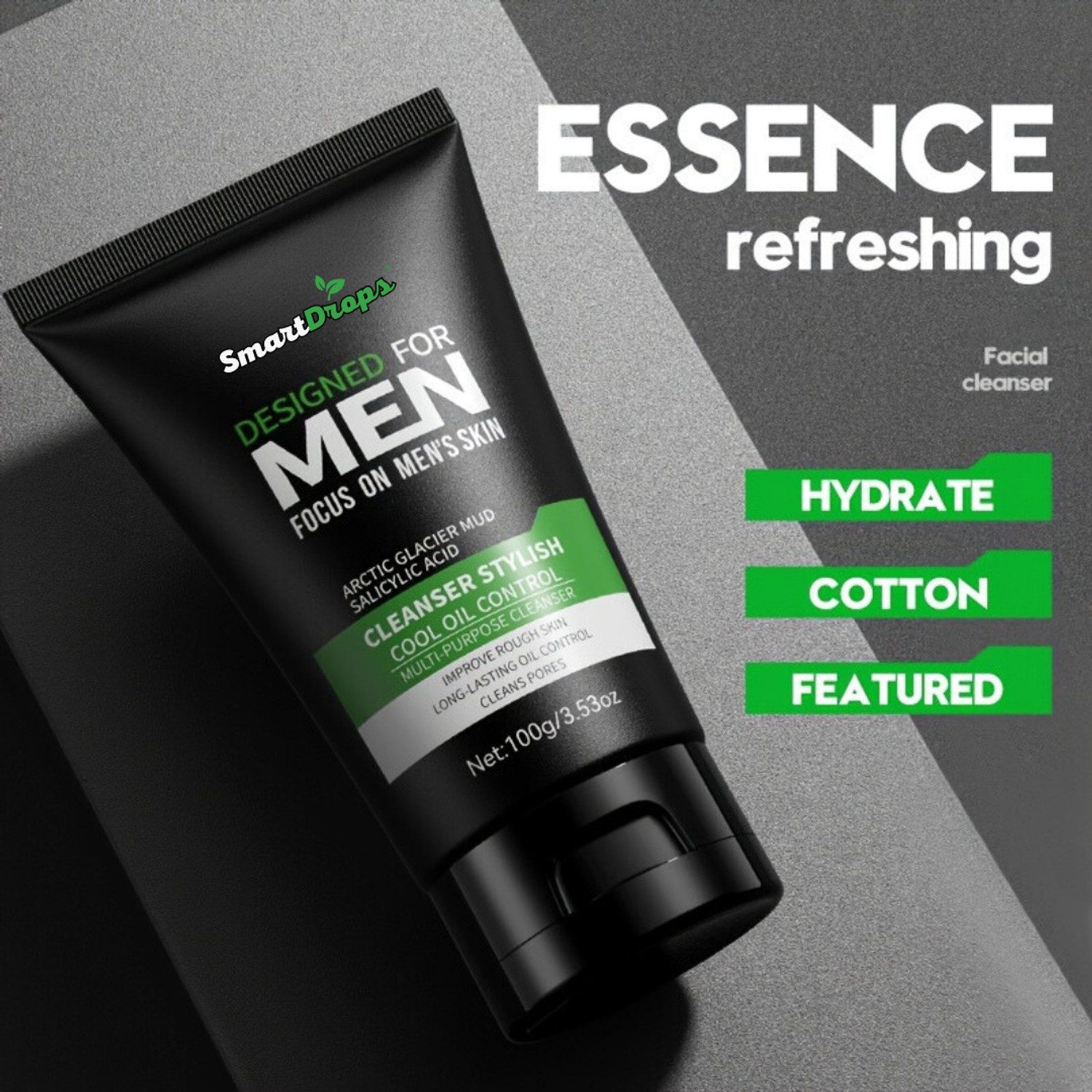 Image of smartdrops Men Facewash For Oil Control & Tan Reduction For Acne-Prone Men's Skin Face Wash