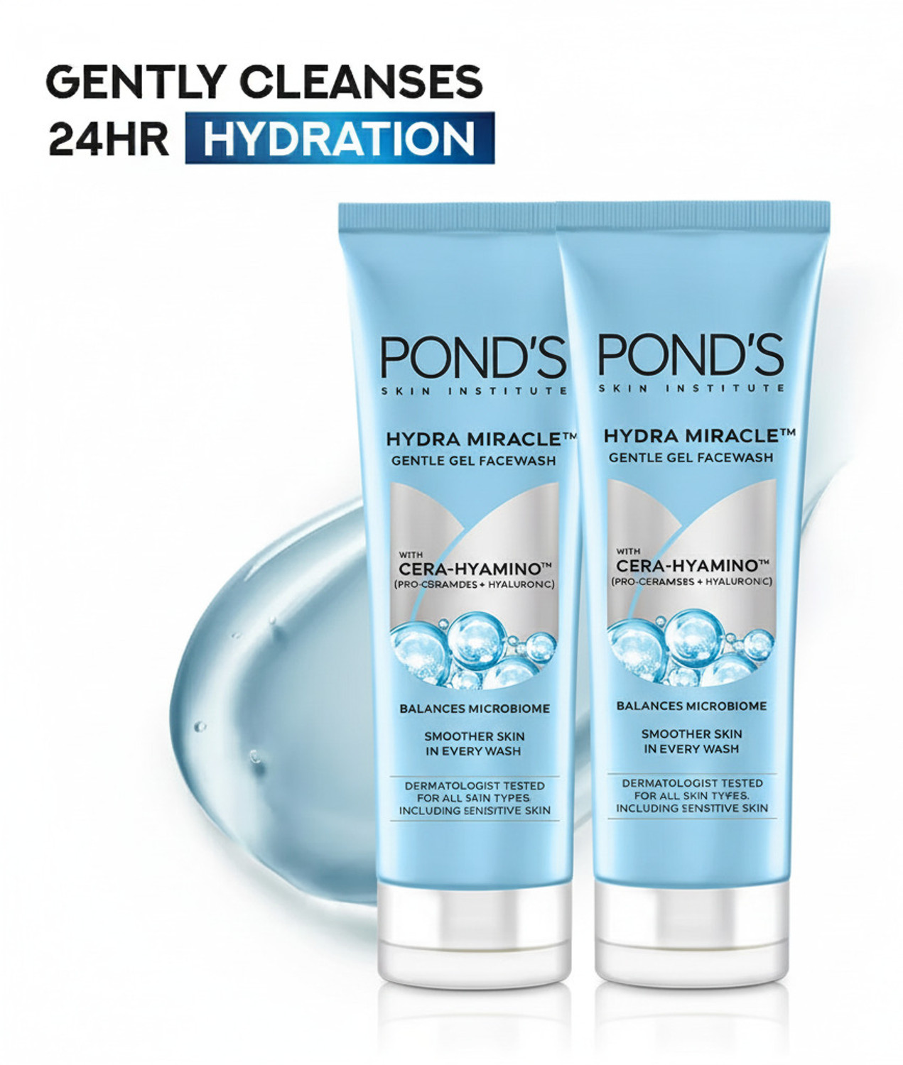 Image of POND's Hydra Miracle Gel with Cera- Hyamino 2x100g Face Wash