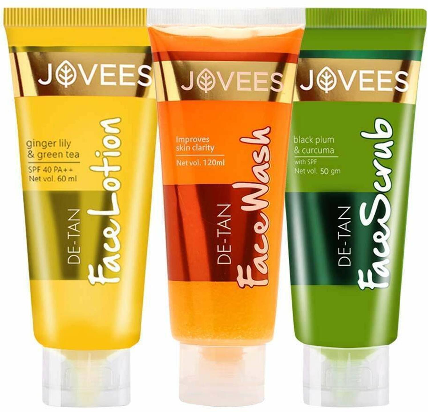 JOVEES Detan Routine Set of 3 De-tan Face Lotion & Scrub Pack of 3