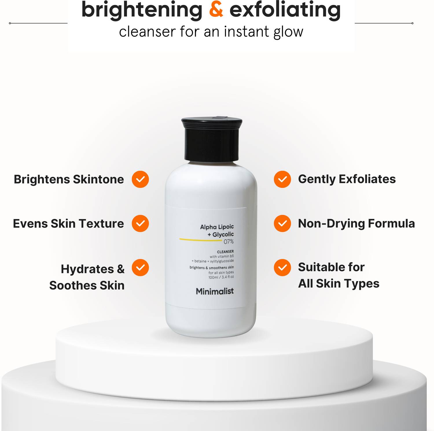 Minimalist 7% Glycolic Acid Face Wash 100ml - Image 2